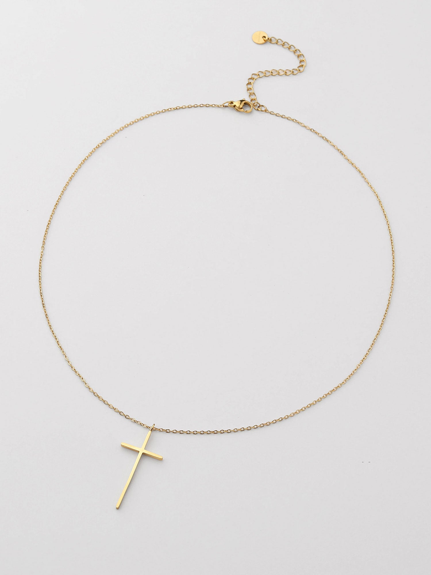 Colar Cruz Fina Dourado