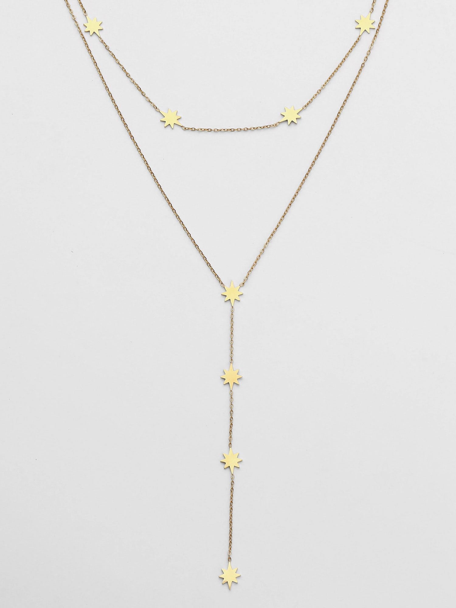 Colar Ineza Forma Y Zircónias Dourado