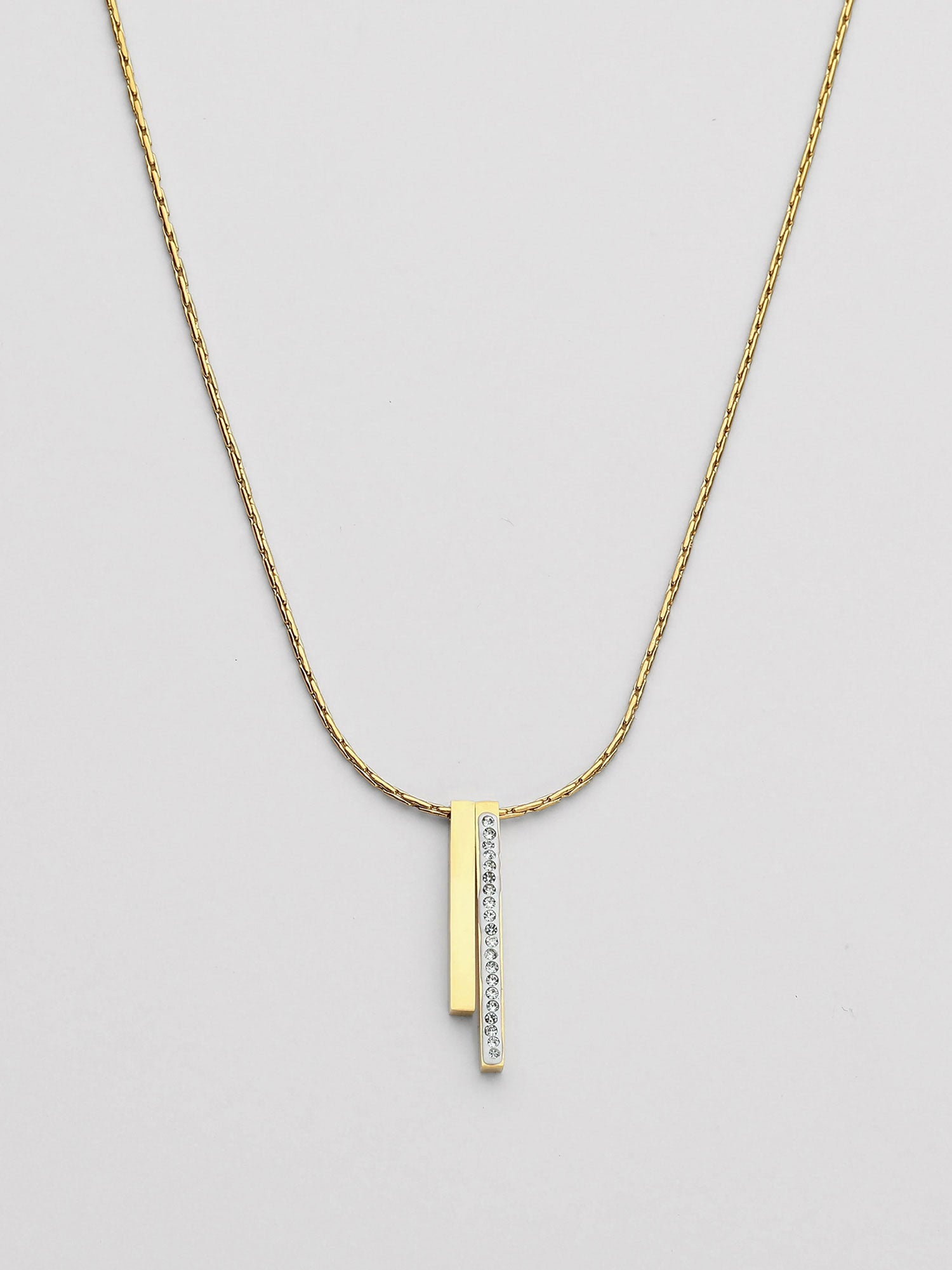Colar Ivorya Zircónias Dourado Minimal
