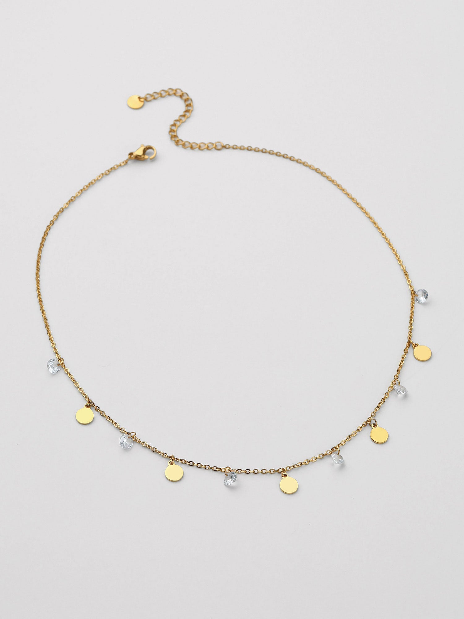 Colar Helira Zircónias Pérola Dourado
