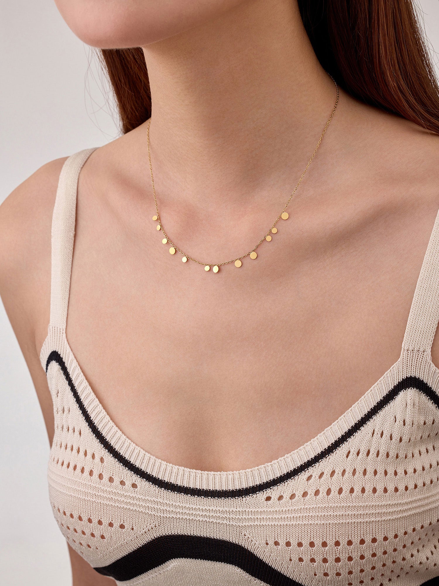 Colar Ilaria Chapa Multicolor Dourado