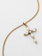 Colar Cruz Dourado zircónias Fino