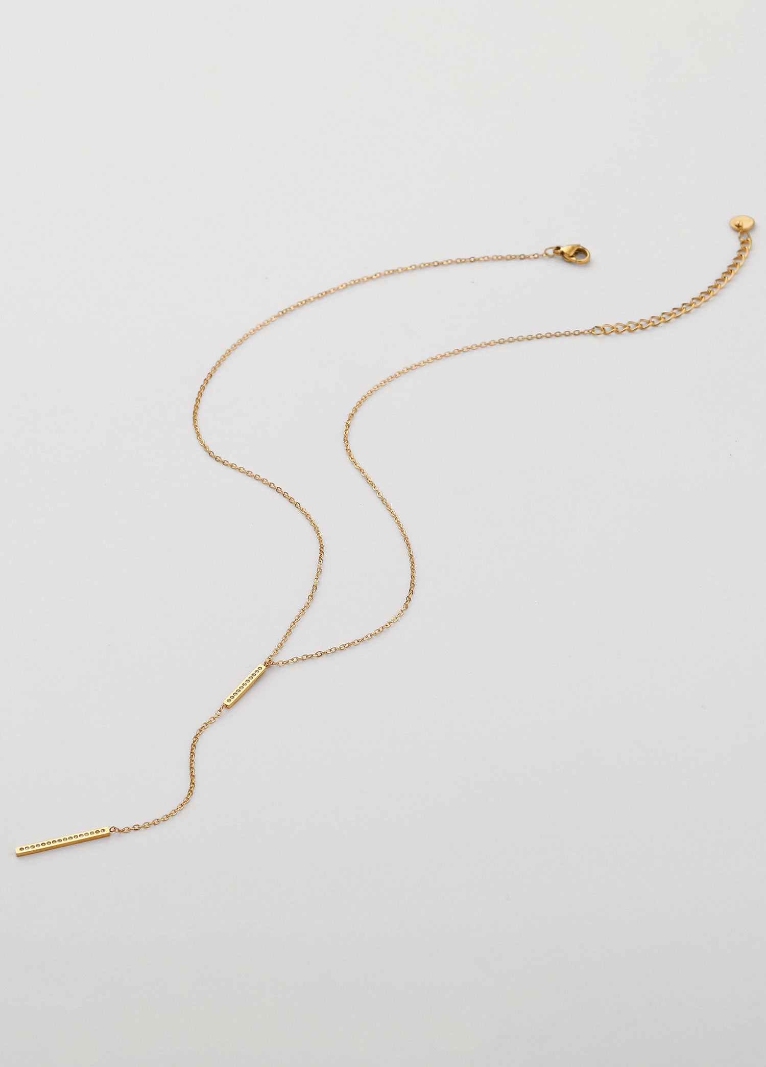 Colar forma Y zircónias Dourado