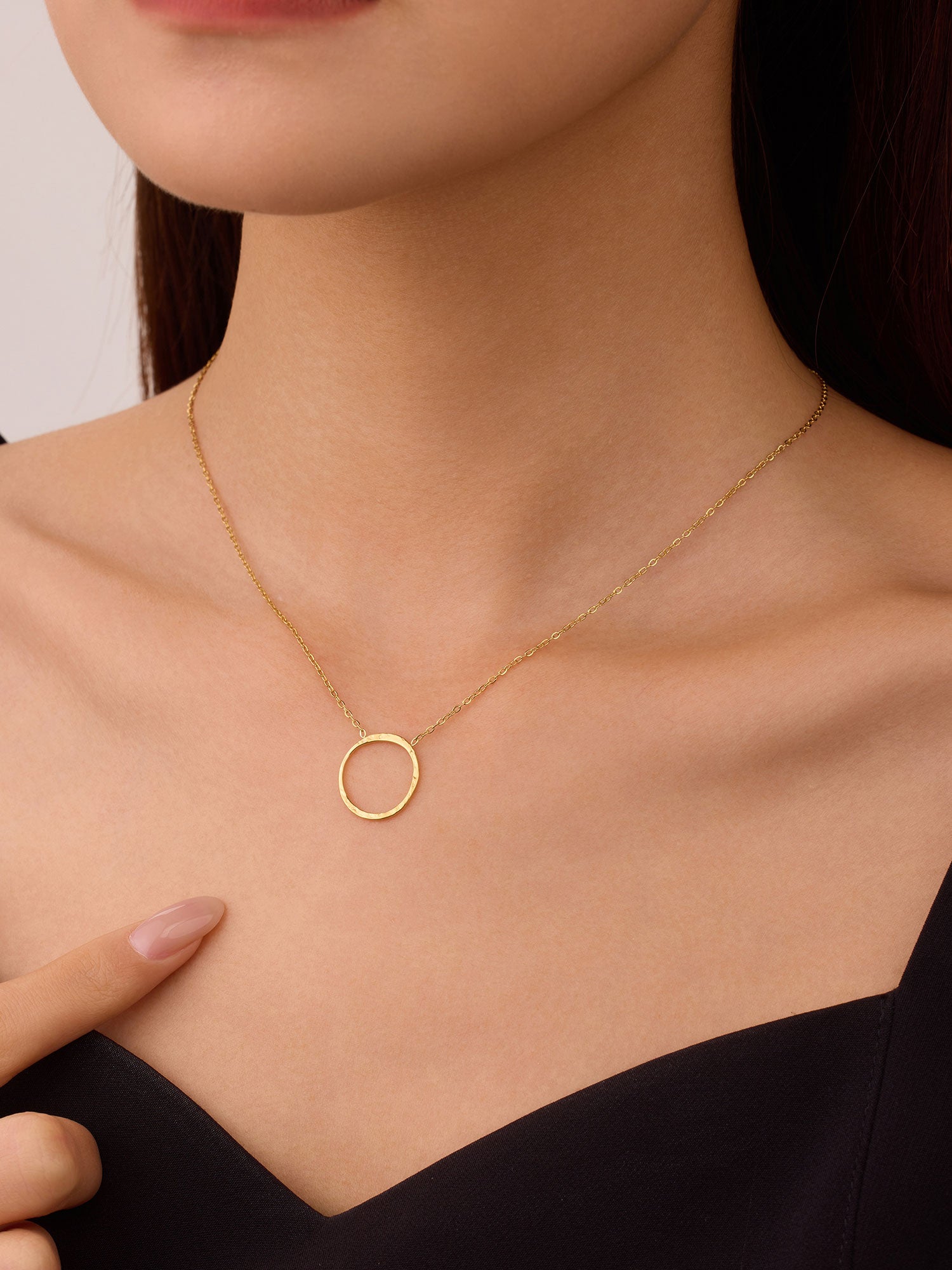 Colar círculo aço inoxidável Dourado