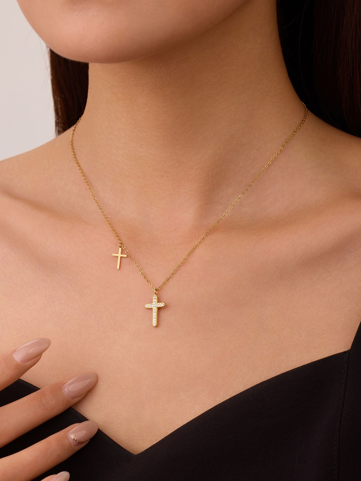 Colar Múltiplas Cruces Dourado