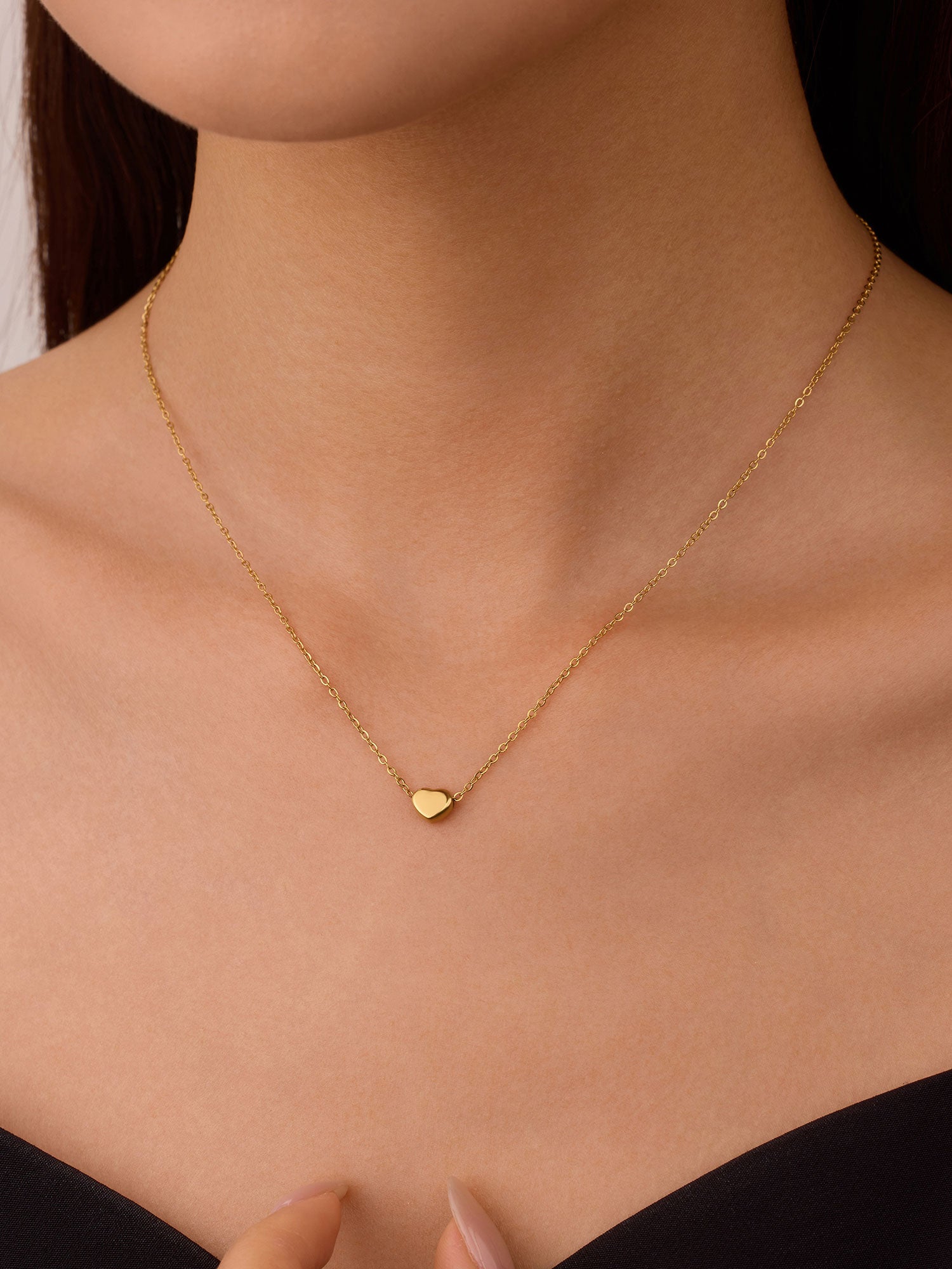 Colar com coração Dourado