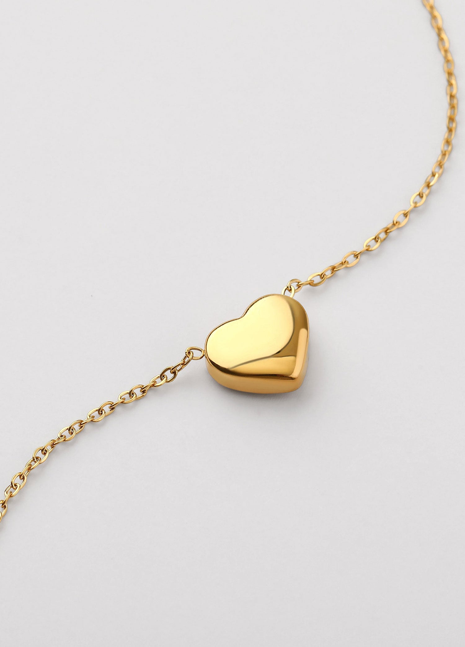 Colar aço inoxidável coração Dourado