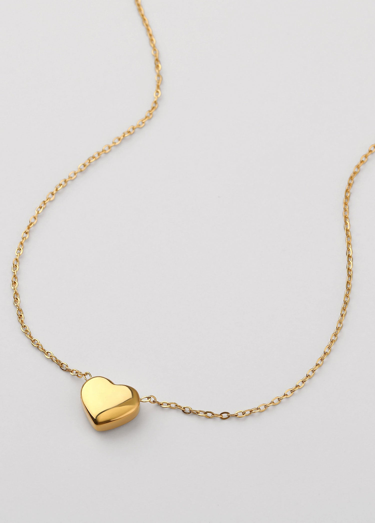 Colar aço inoxidável coração Dourado