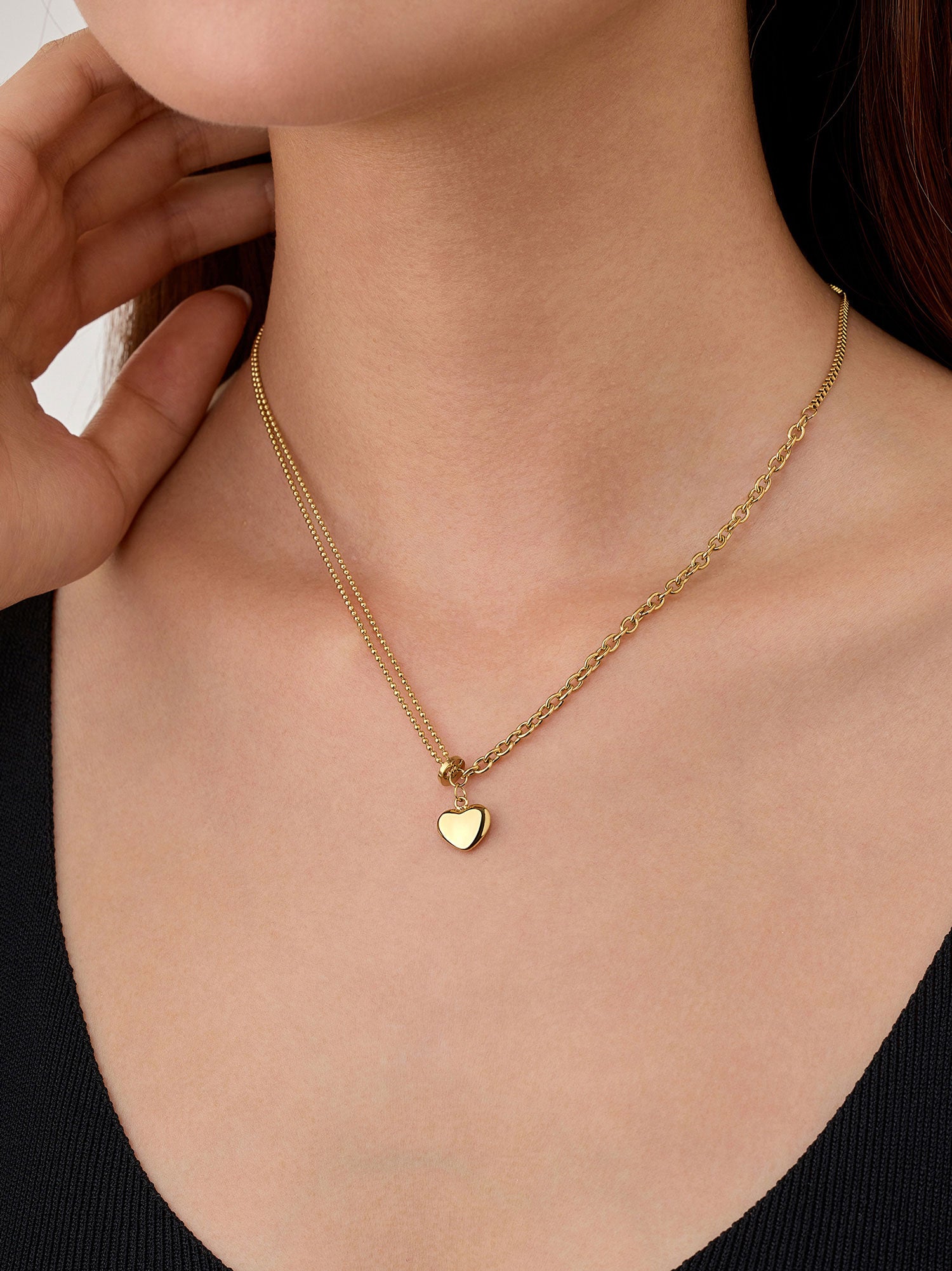 Colar Corae Corrente Coração Dourado