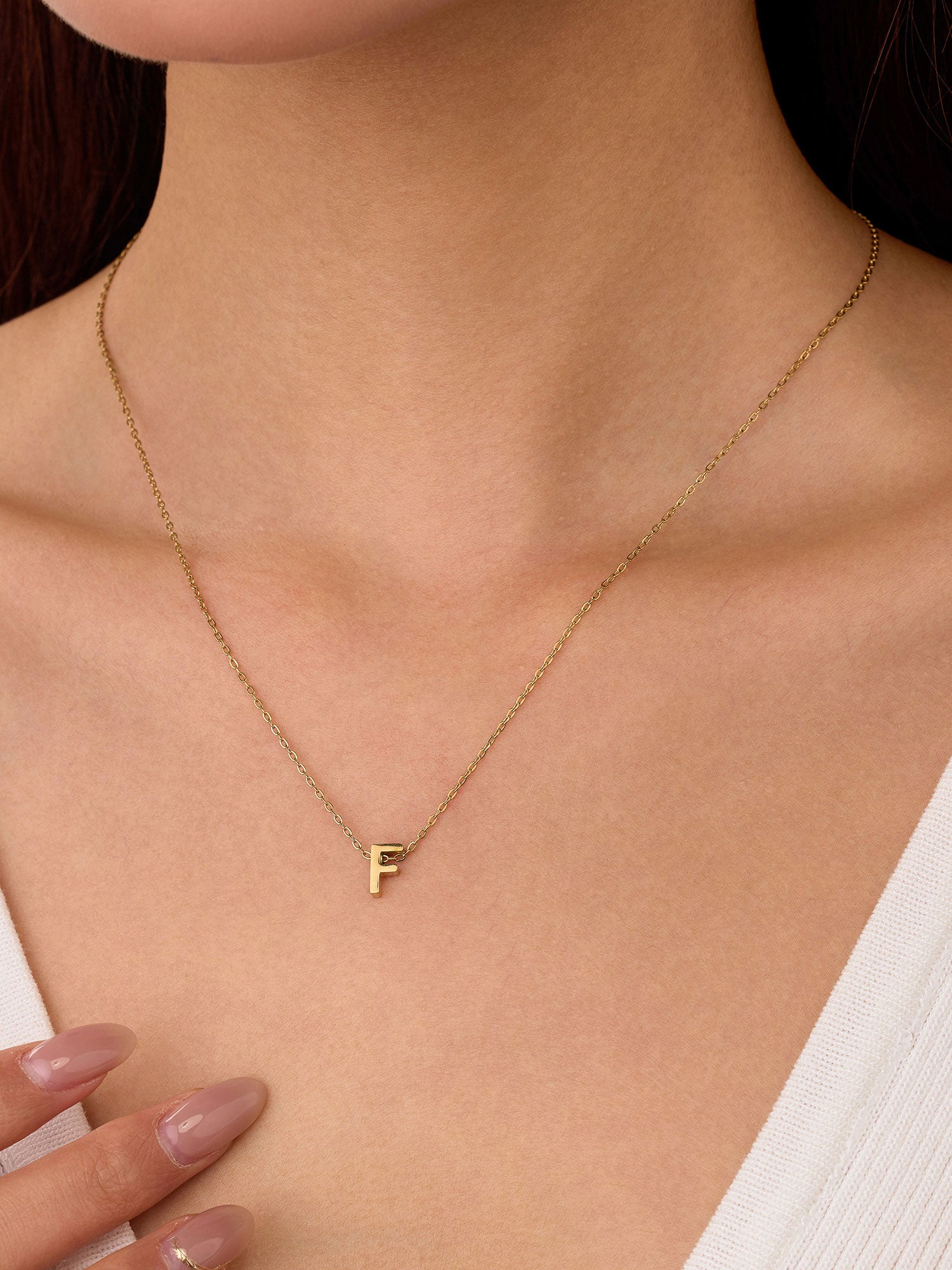 Colar Inicial F Dourado