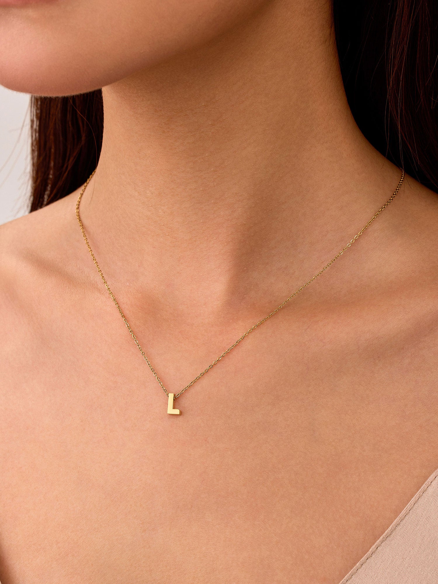 Colar Inicial L Dourado