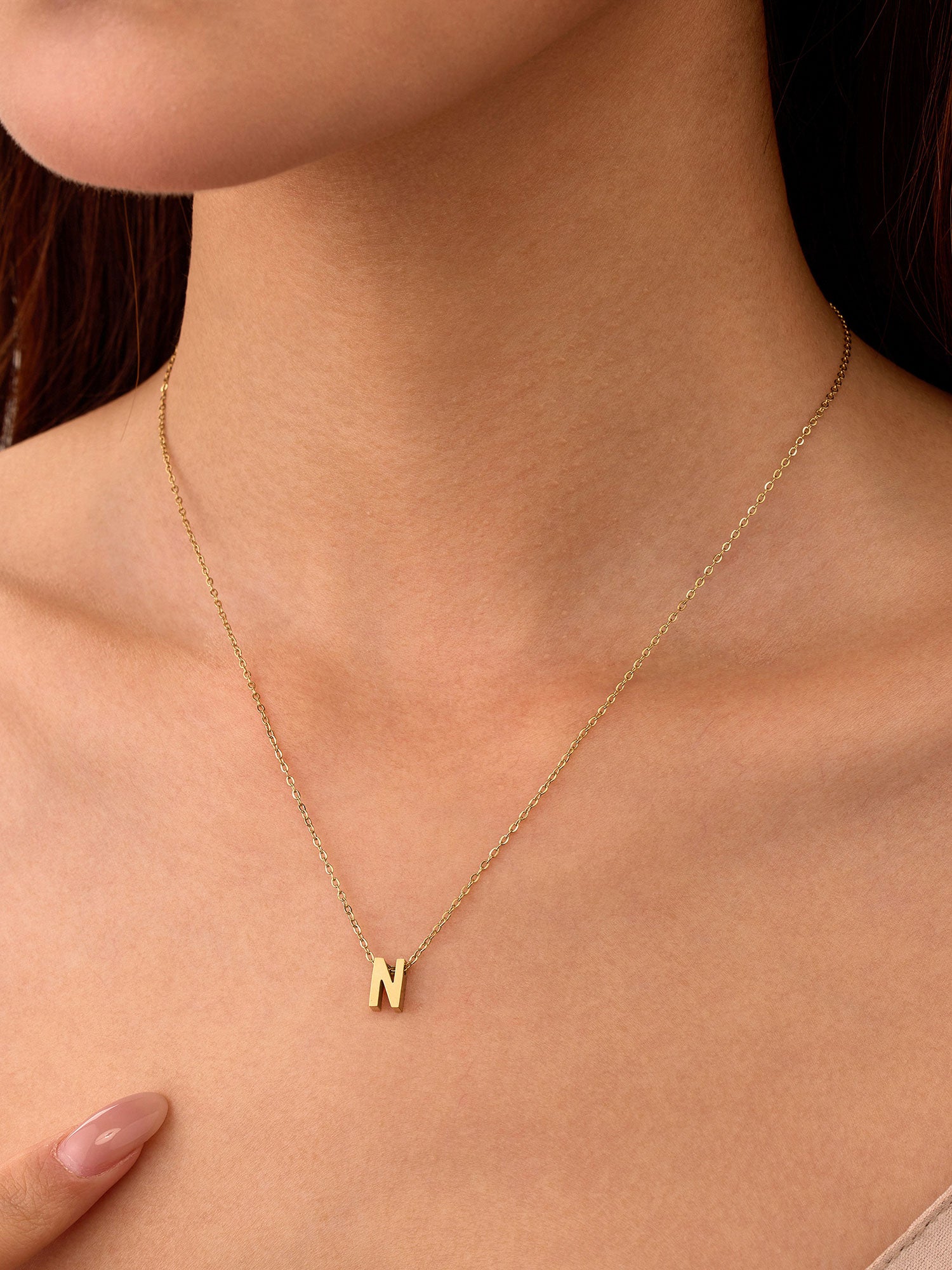 Colar Inicial N Dourado