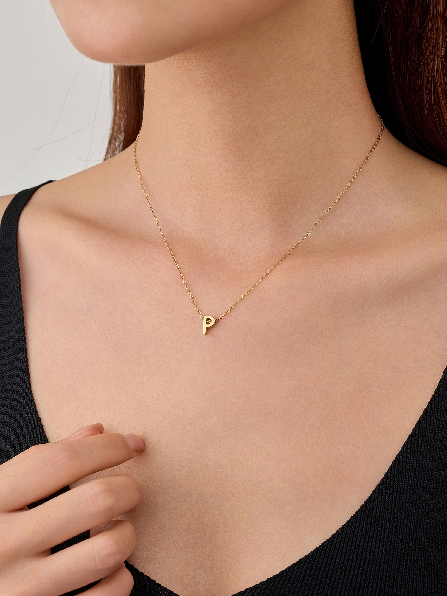 Colar Inicial P Dourado