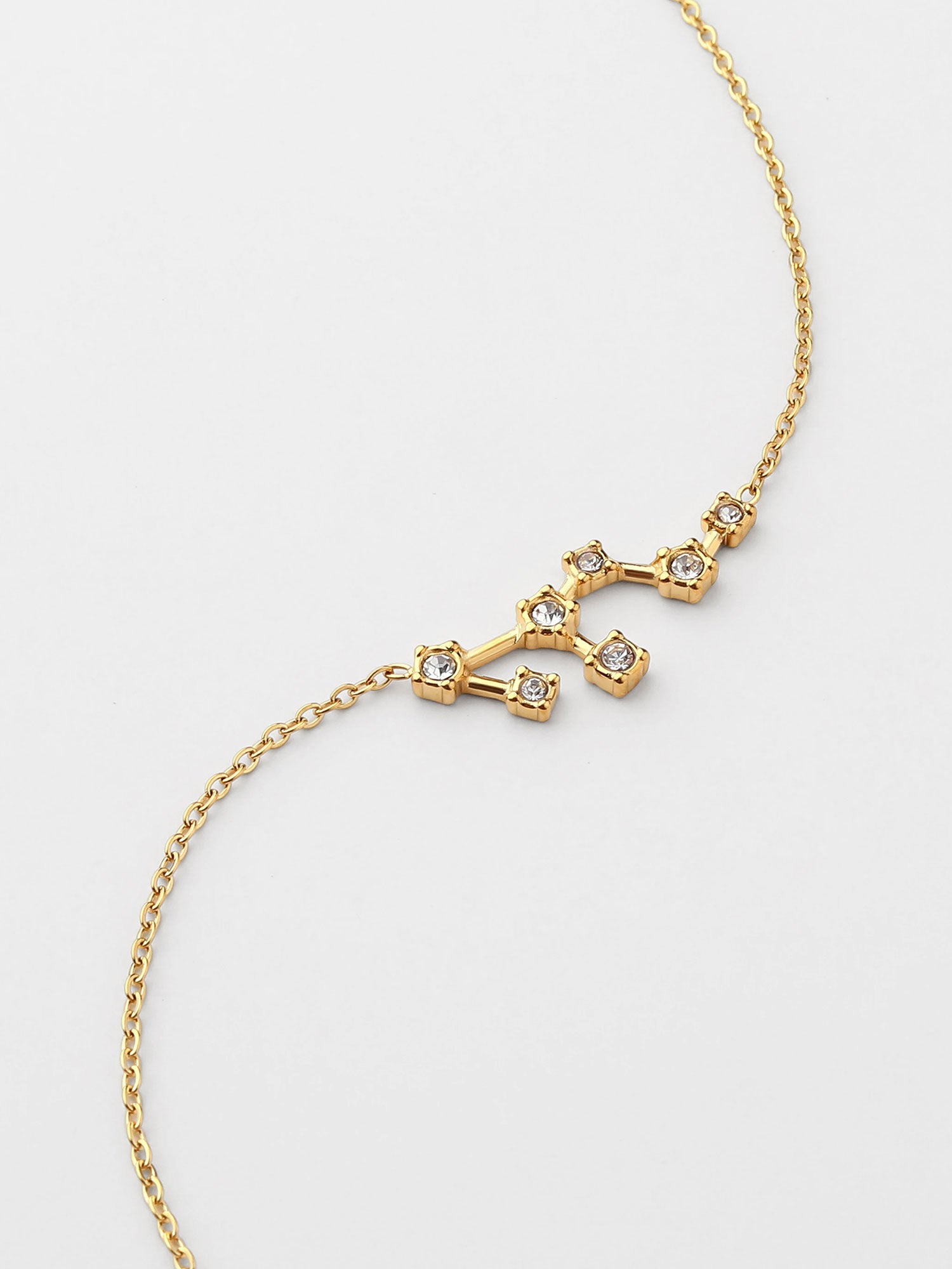 Colar Leão Constelação Dourado com zircónias
