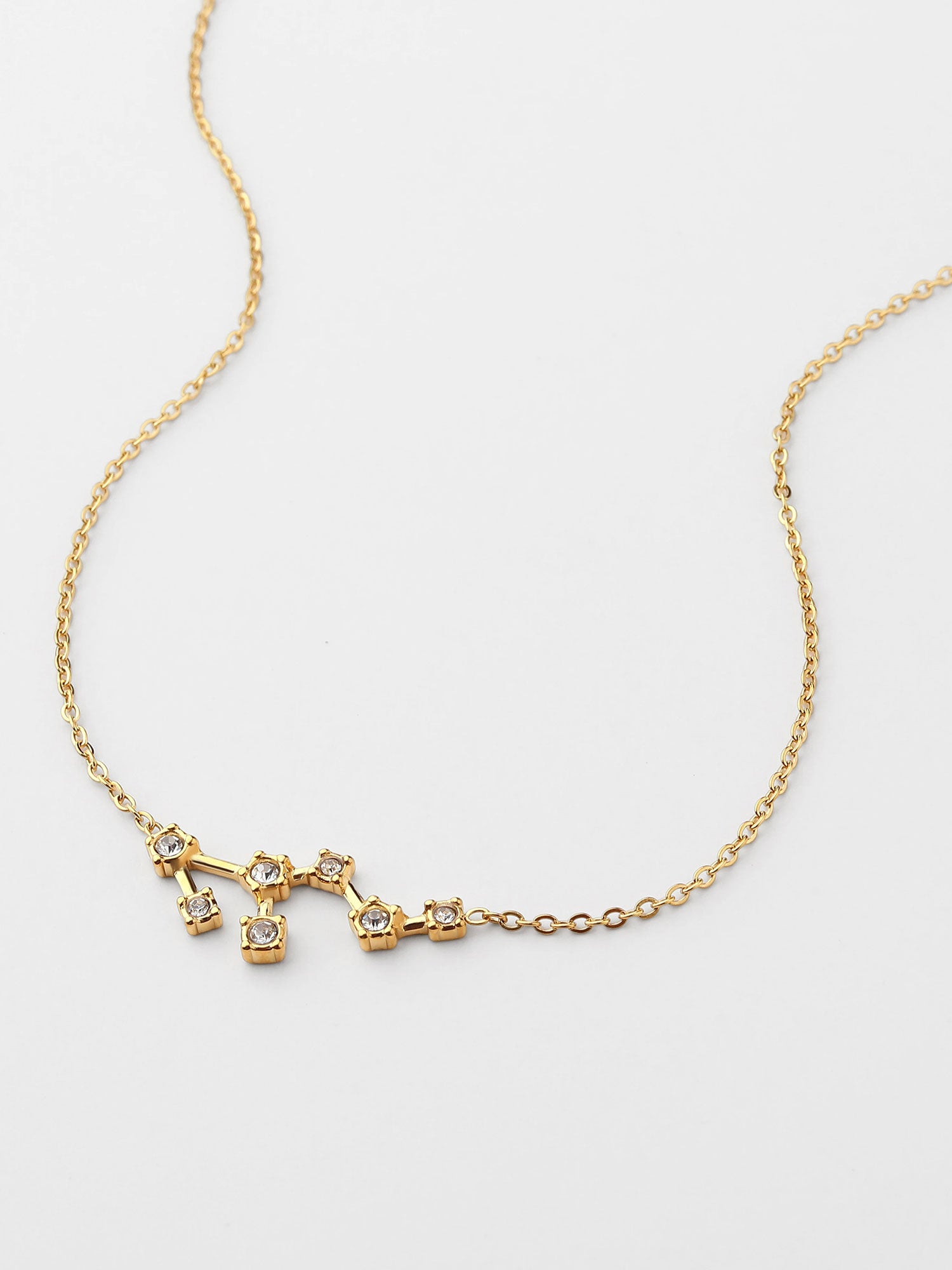 Colar Leão Constelação Dourado com zircónias