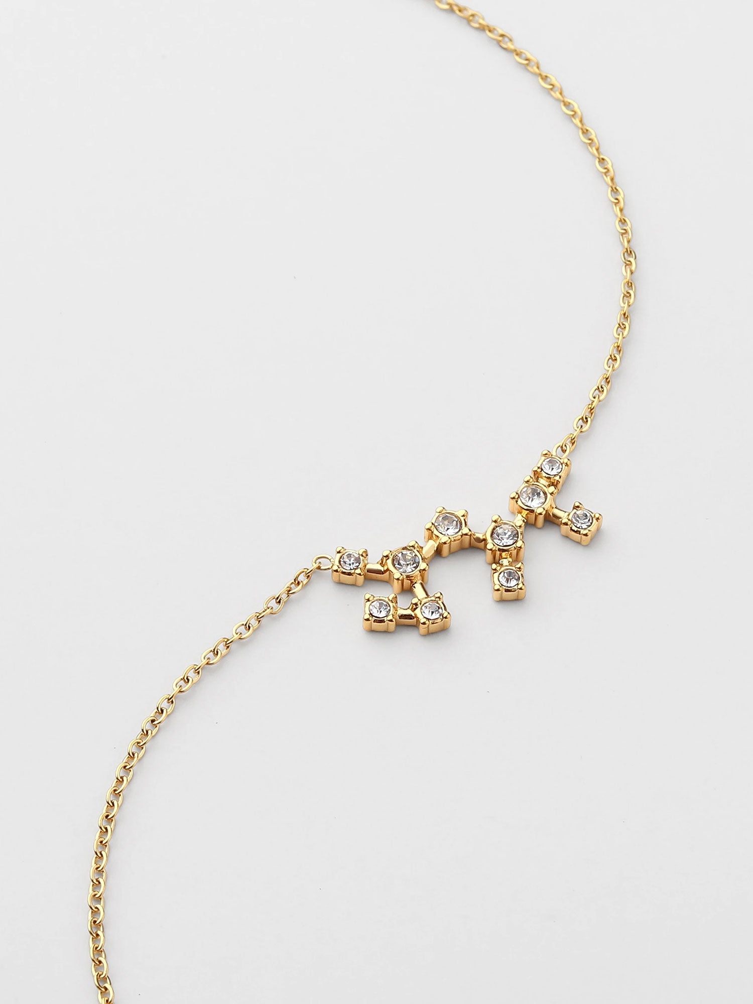 Colar Sagitário Constelação Dourado com zircónias