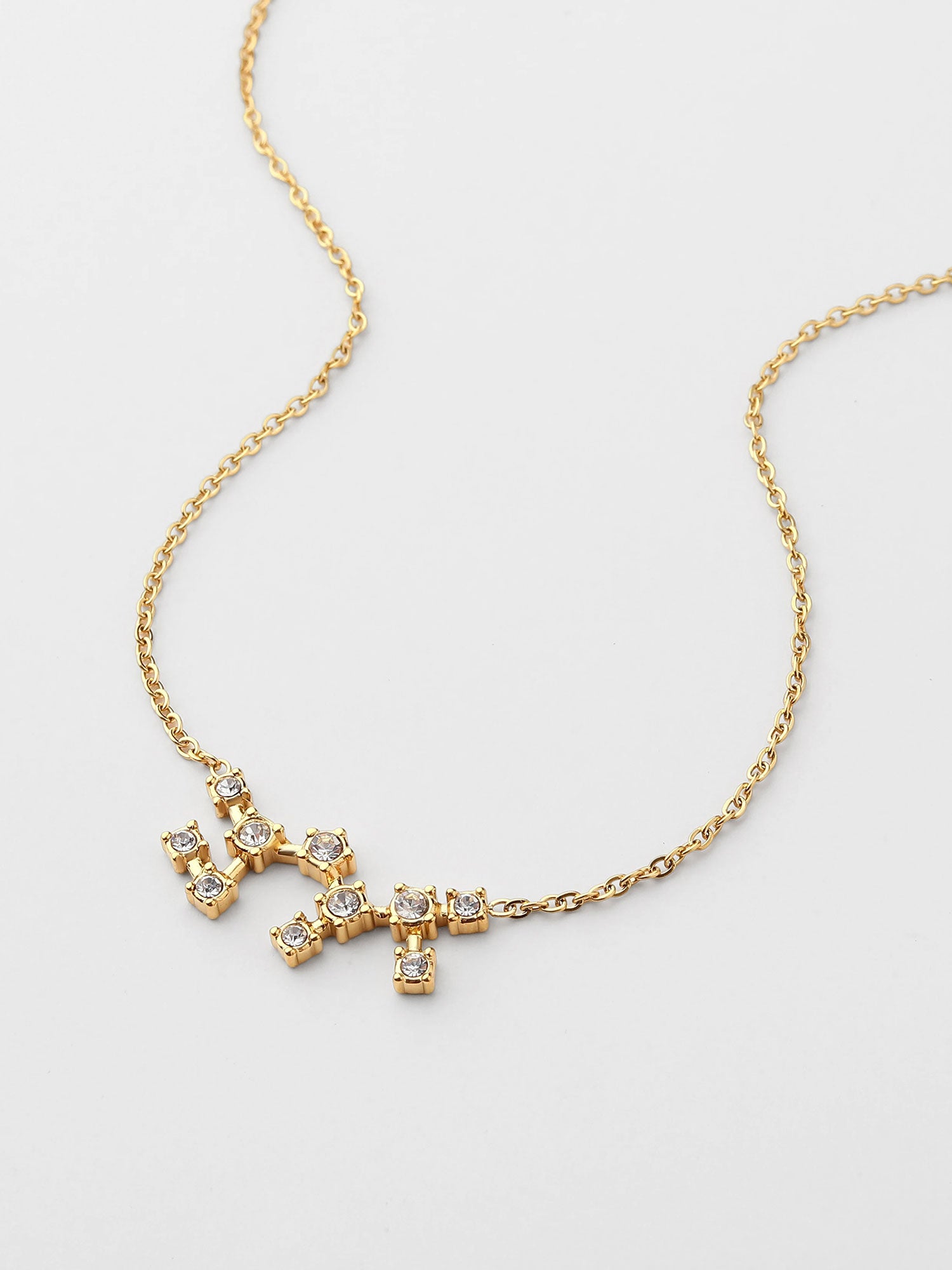 Colar Sagitário Constelação Dourado com zircónias