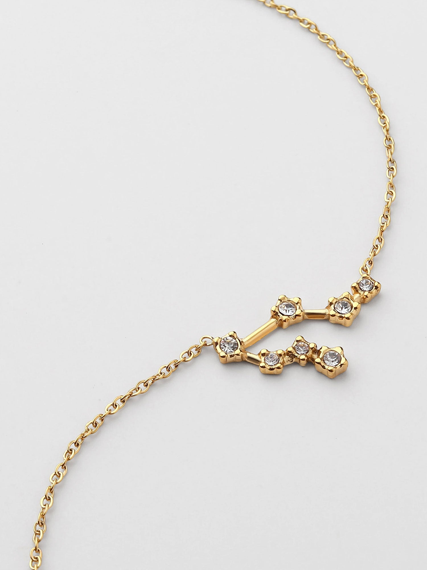 Colar Gémeos Constelação Dourado com zircónias