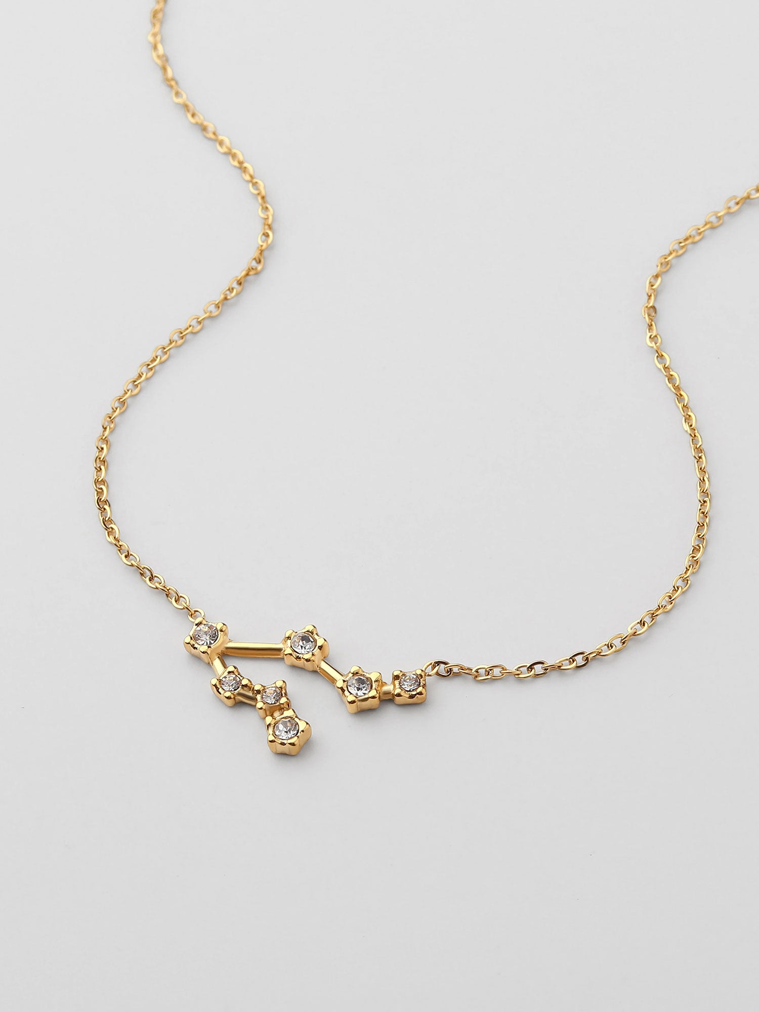 Colar Gémeos Constelação Dourado com zircónias