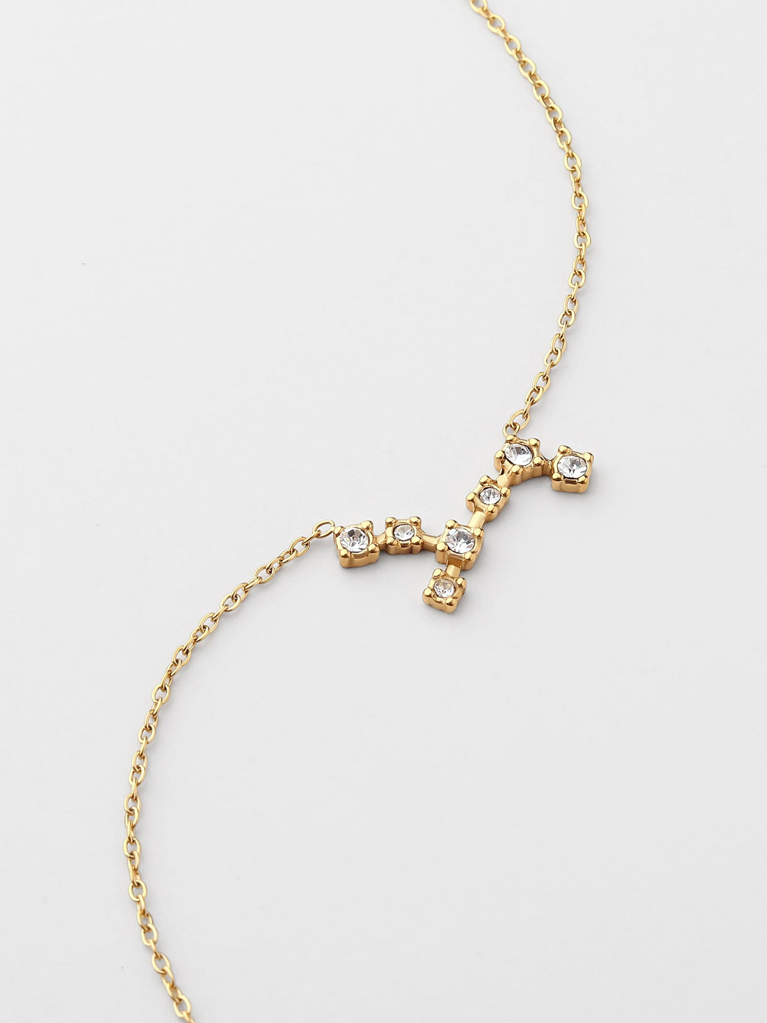 Colar Virgem Constelação Dourado com zircónias