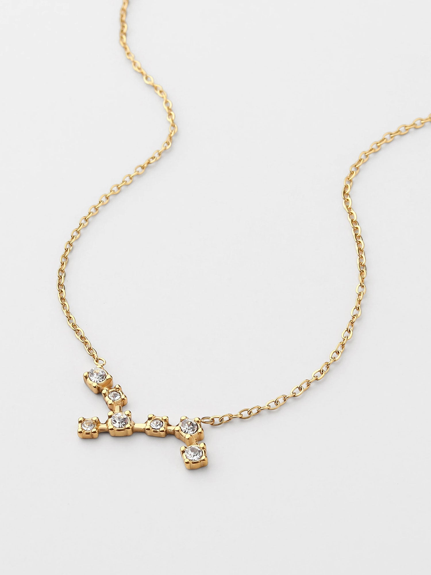 Colar Virgem Constelação Dourado com zircónias