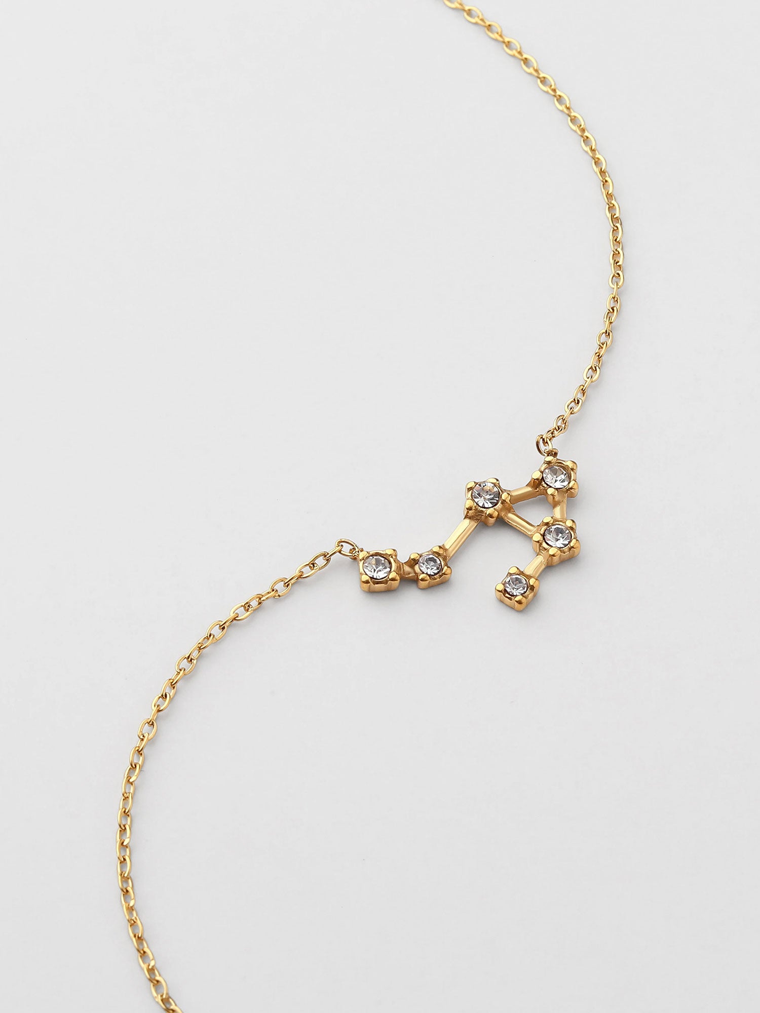 Colar Balança Constelação Dourado com zircónias
