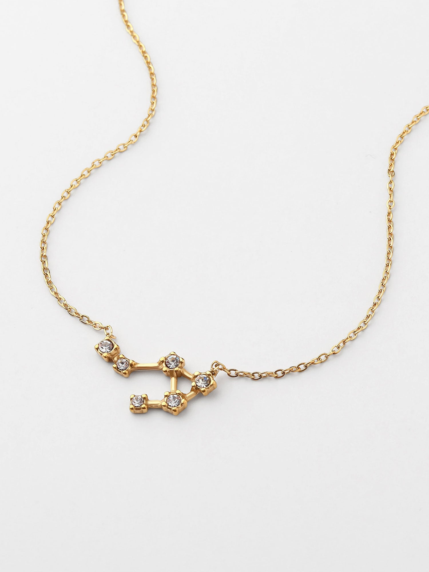 Colar Balança Constelação Dourado com zircónias