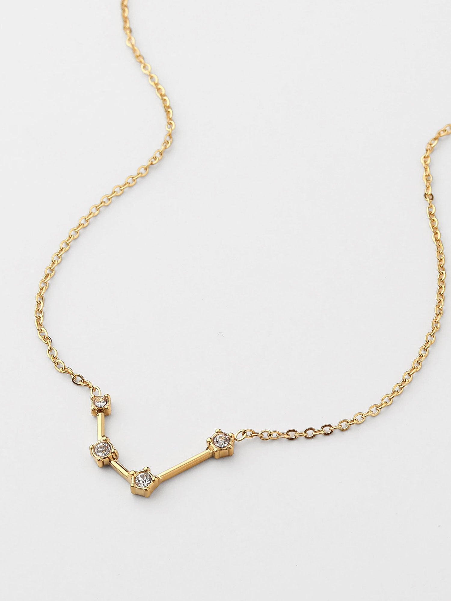 Colar Aquário Constelação Dourado com zircónias