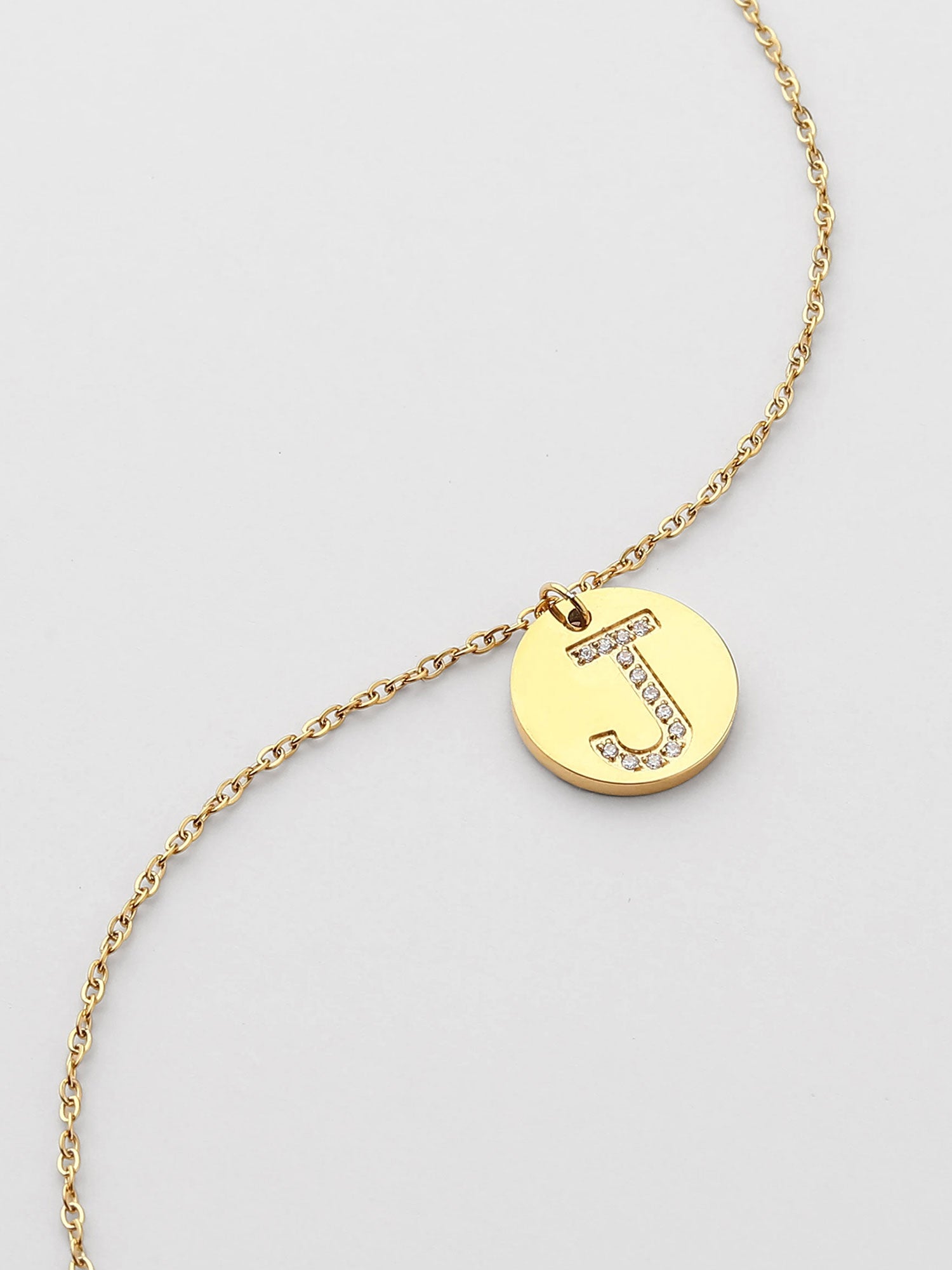 Colar Inicial J medalhão Dourado Brillante