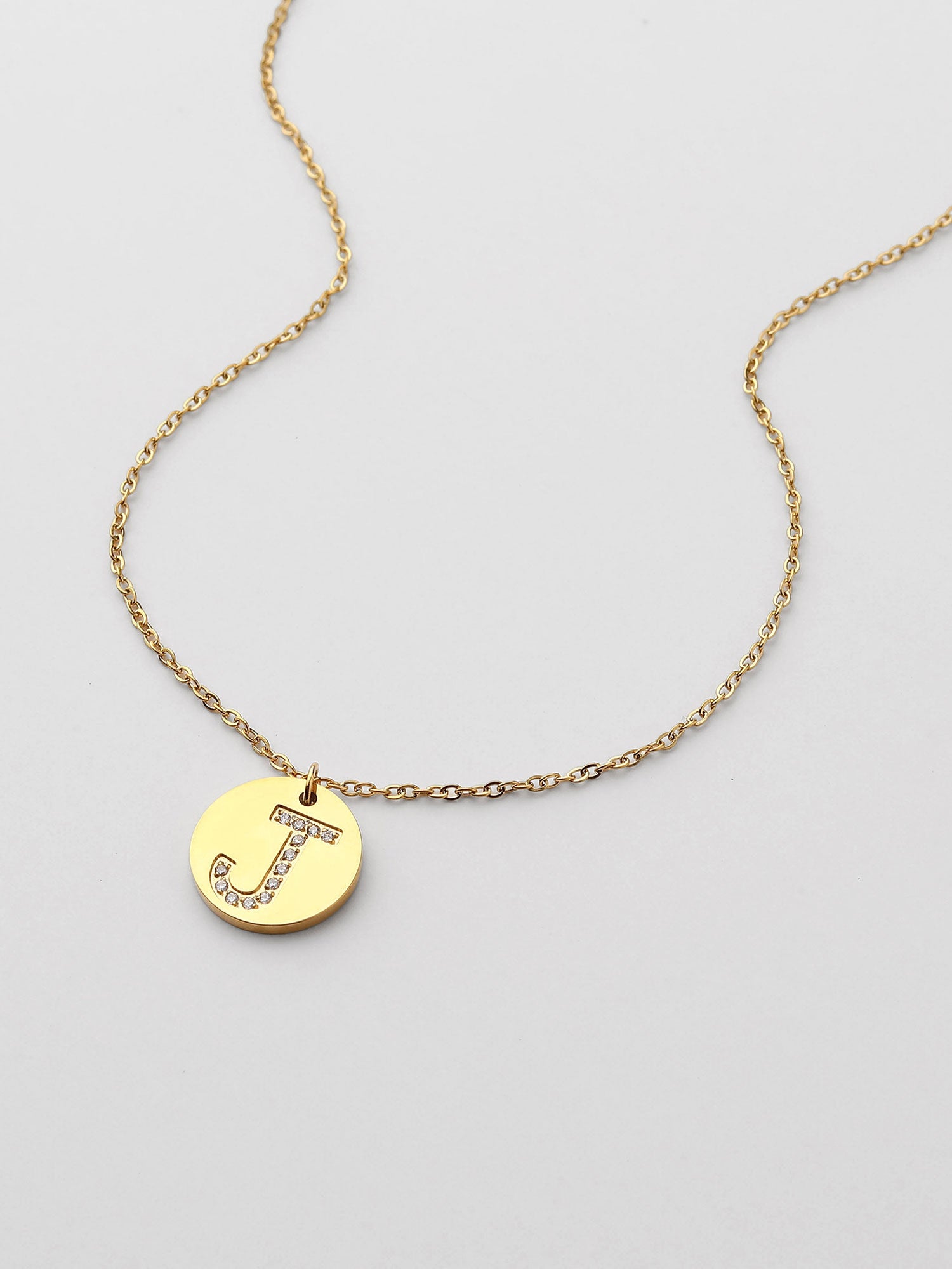 Colar Inicial J medalhão Dourado Brillante
