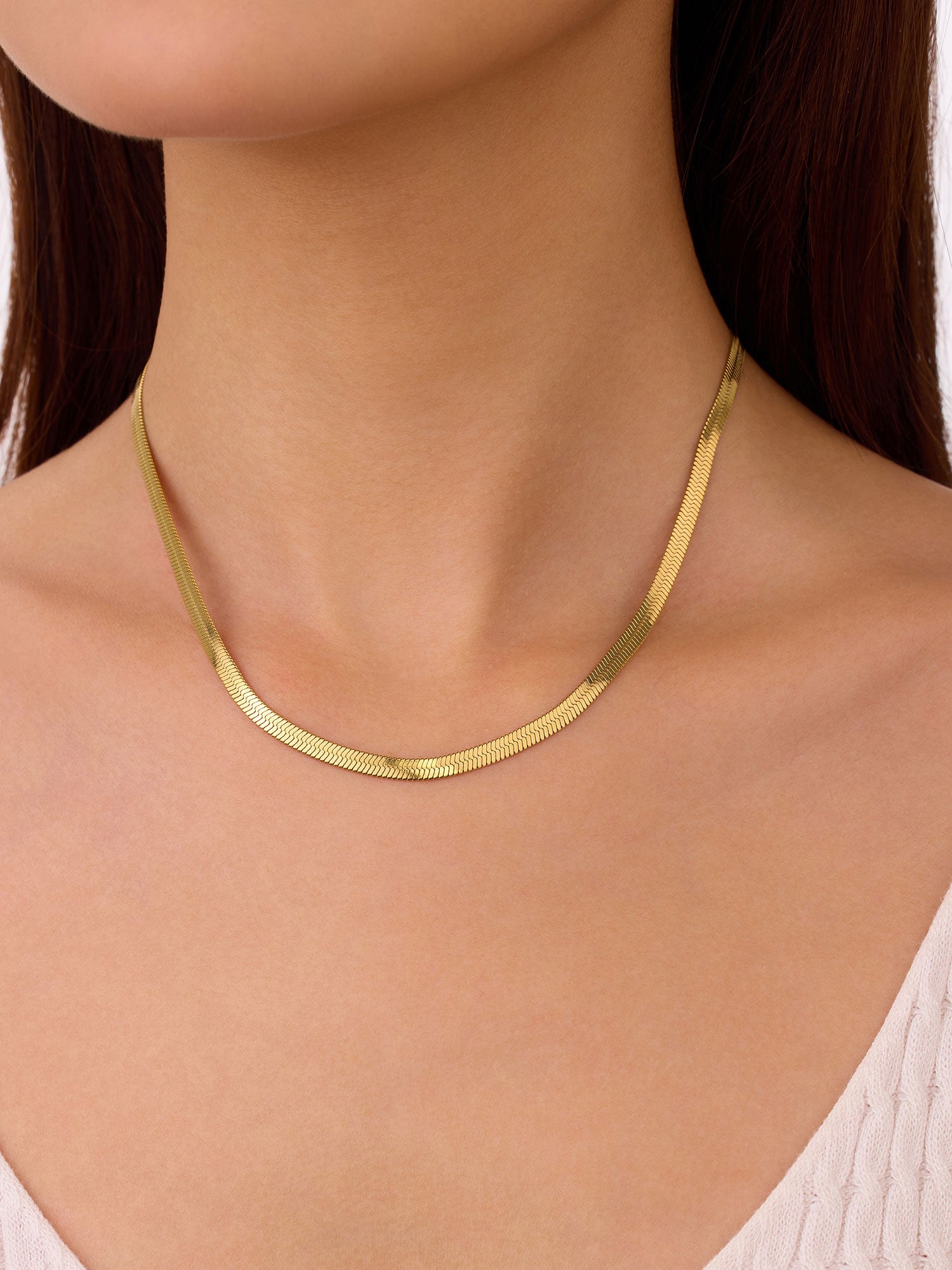 Colar de Correntes Adele Dourado elos 2mm espessura