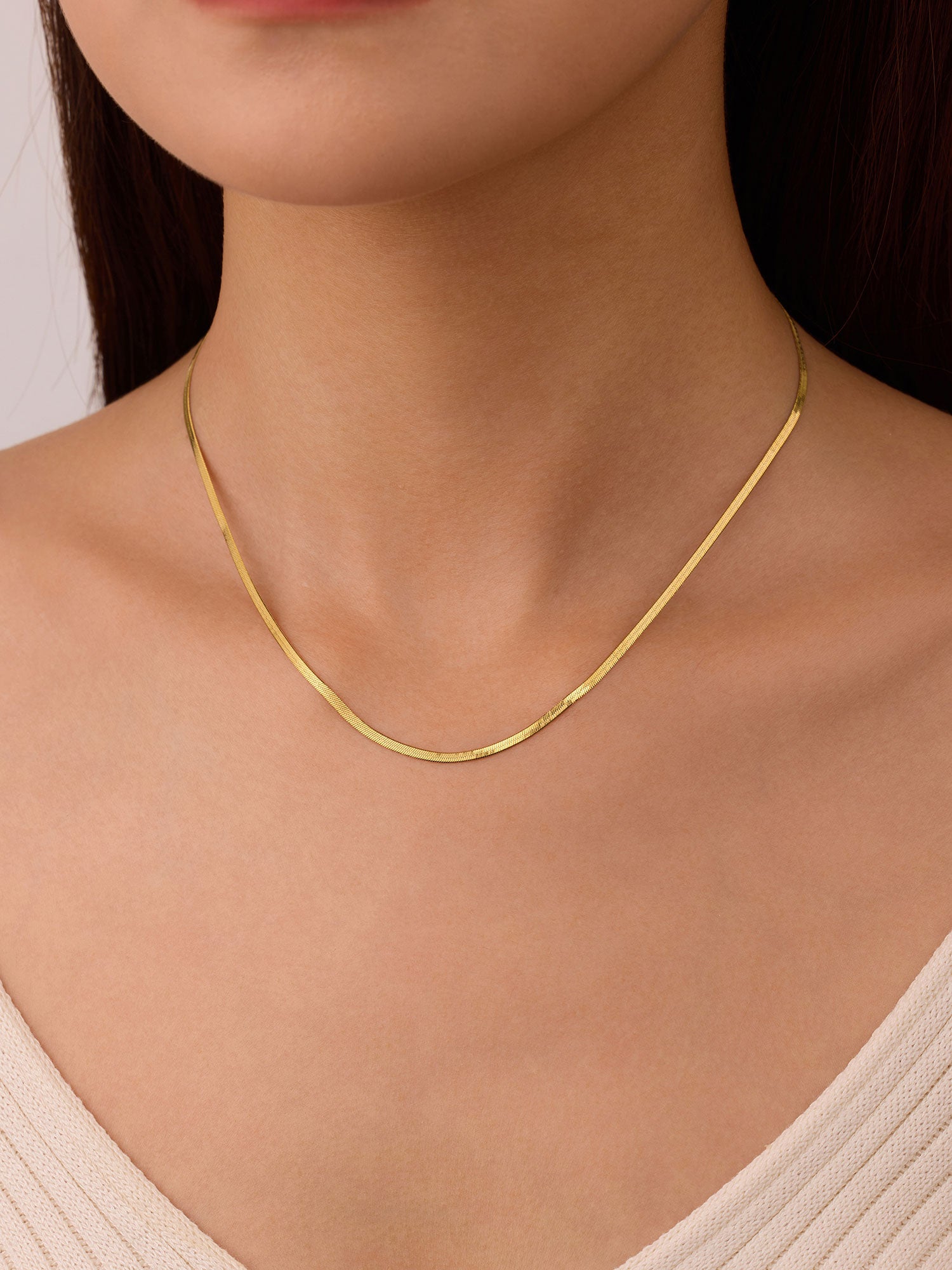Colar de Correntes Adele Dourado Básico 3mm espessura