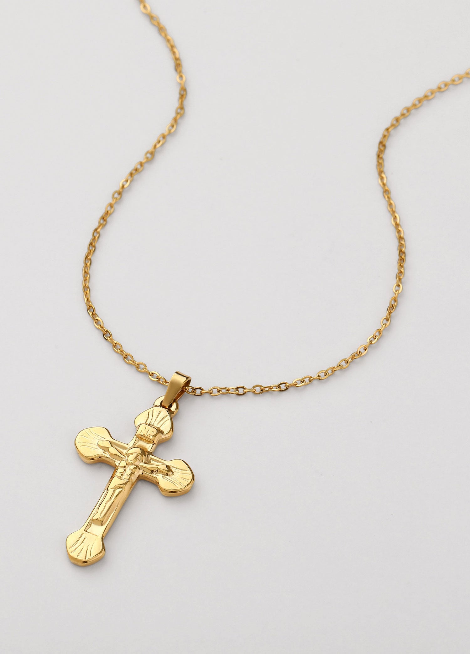 Colar Cruz Dourado Longo