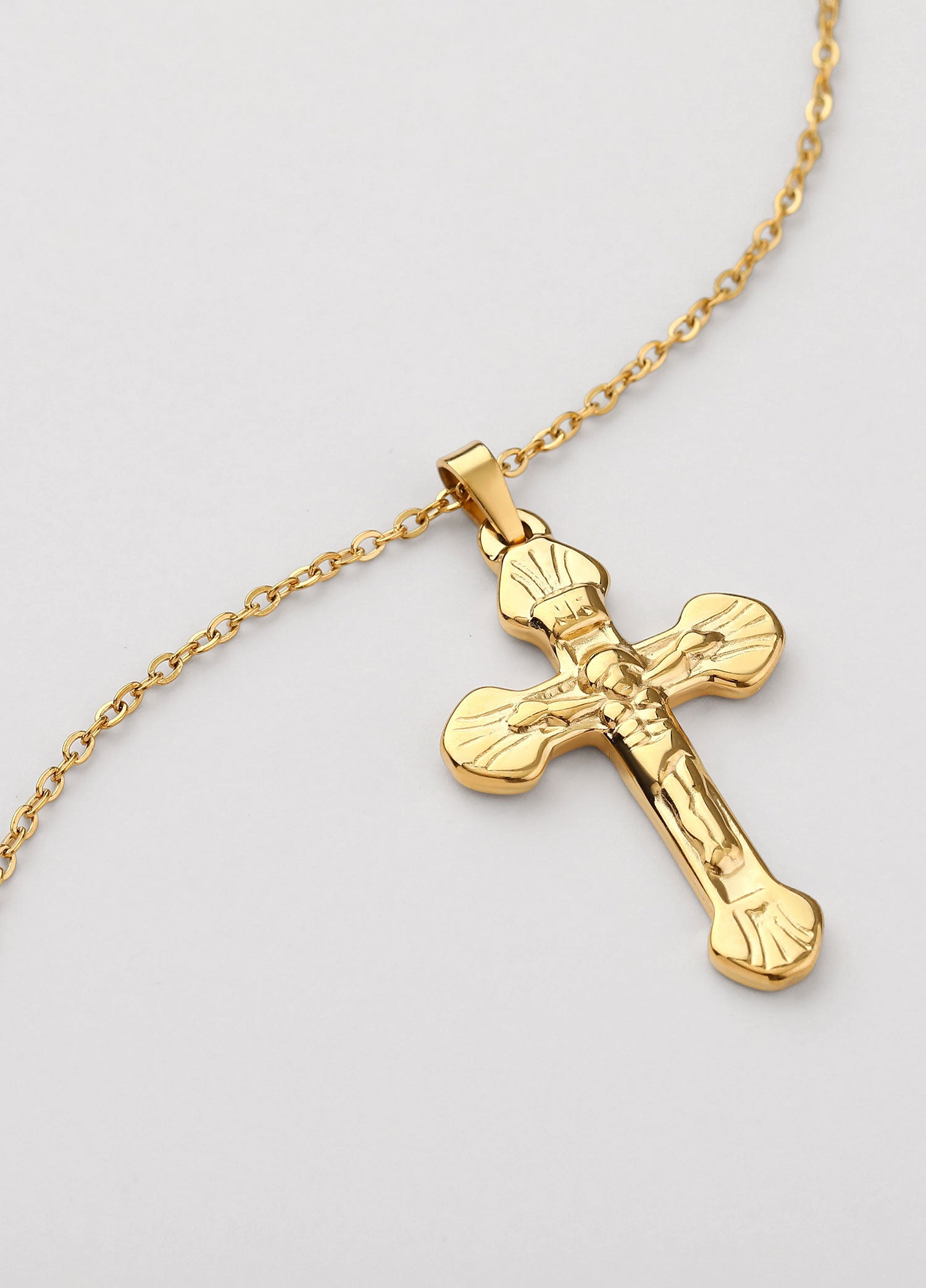 Colar Cruz Dourado Longo