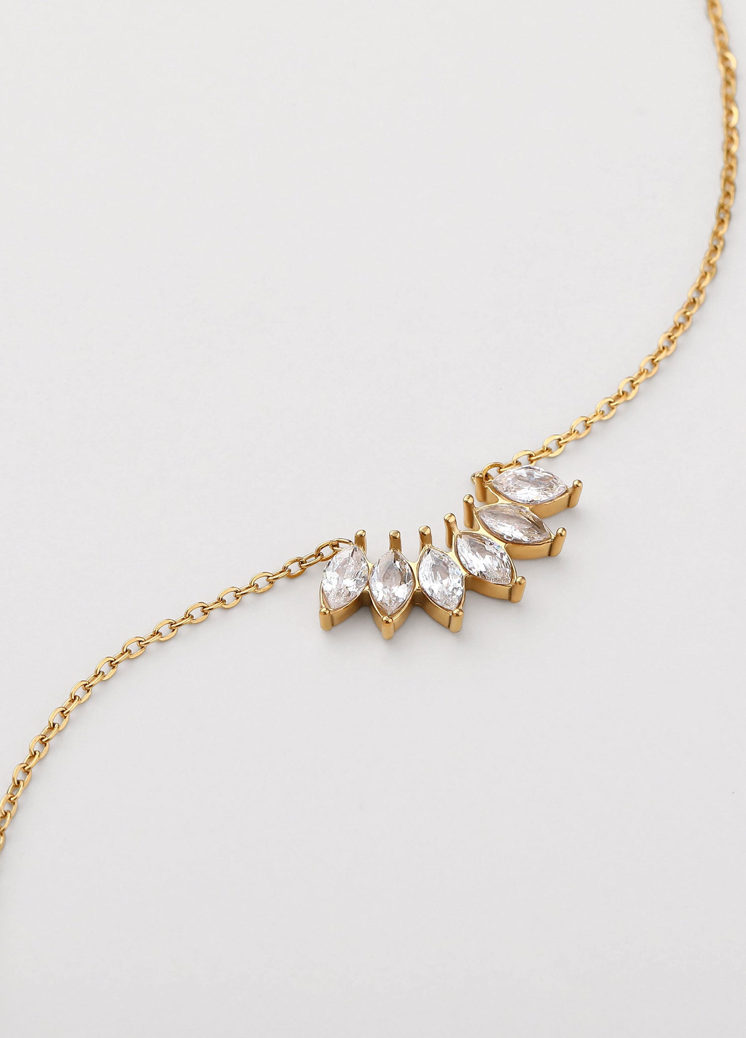 Colar zircónia branca Dourado