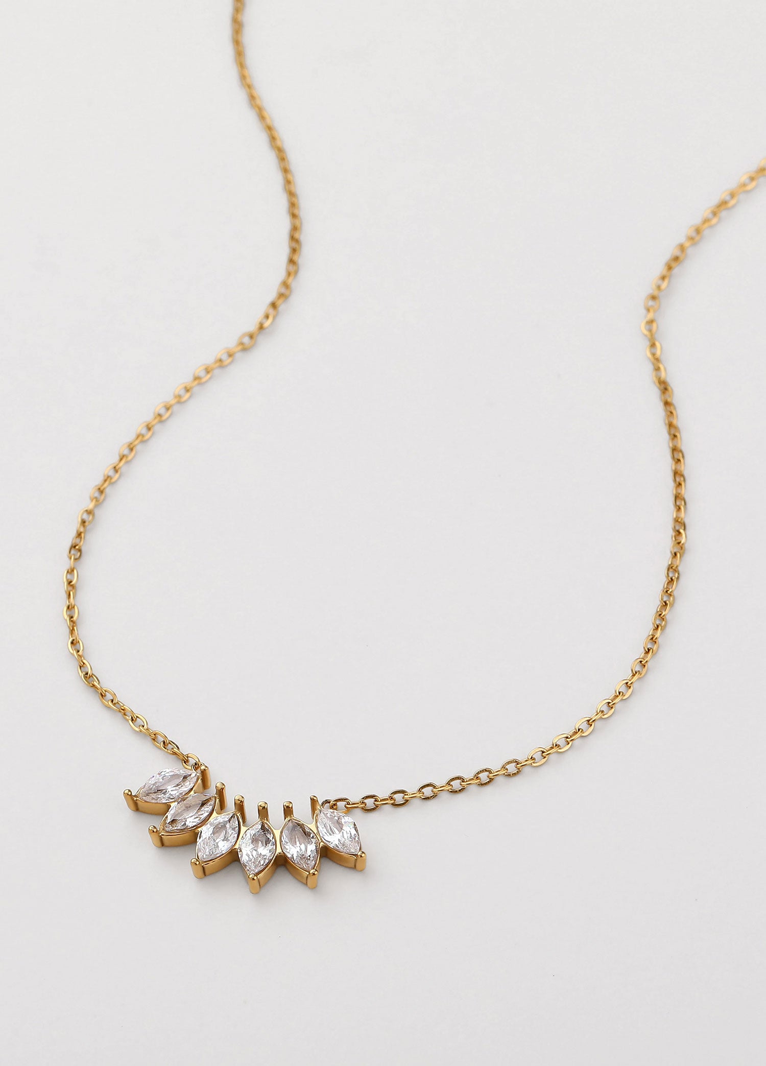 Colar zircónia branca Dourado