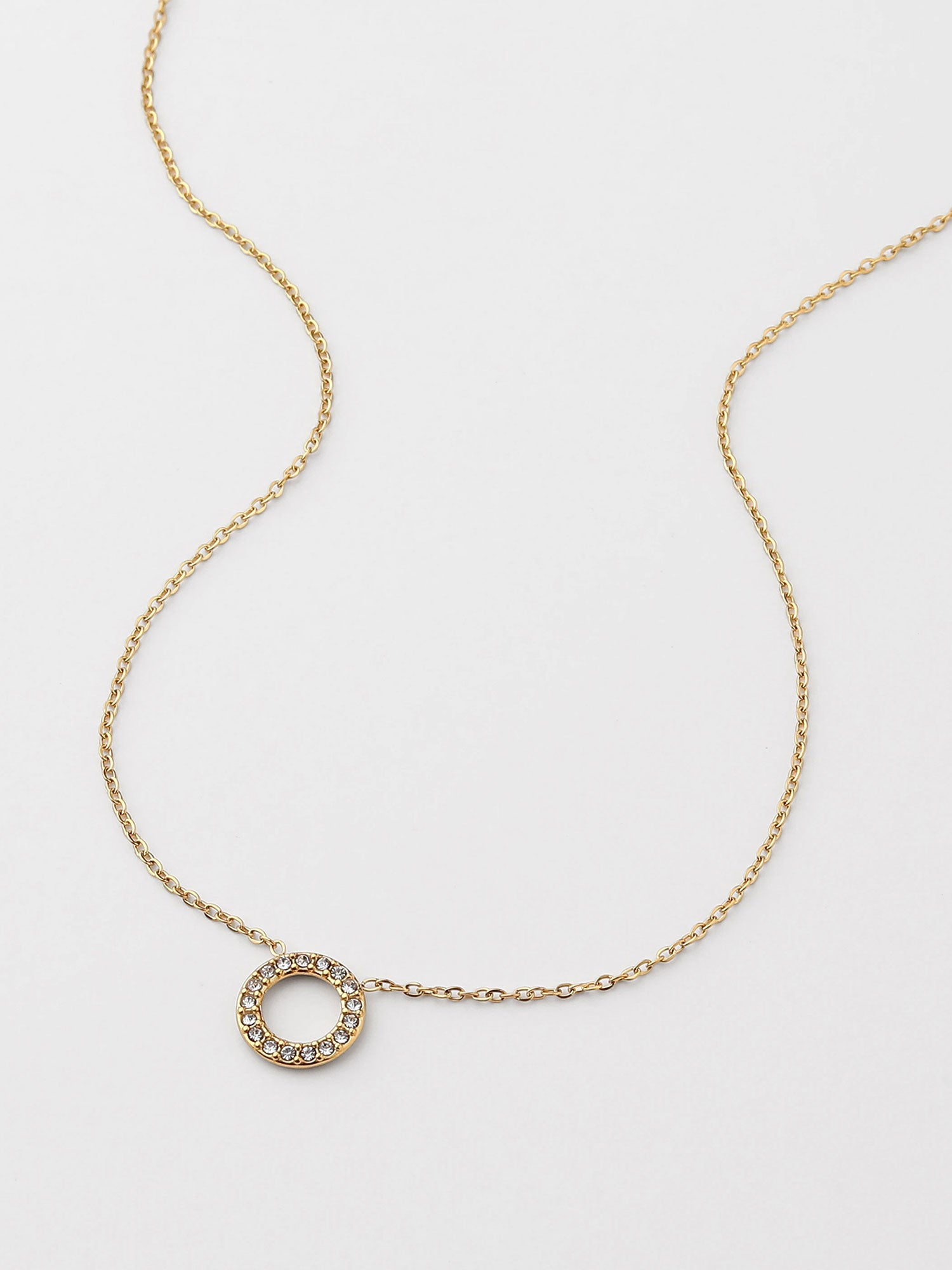 Colar colgante zircónias Dourado