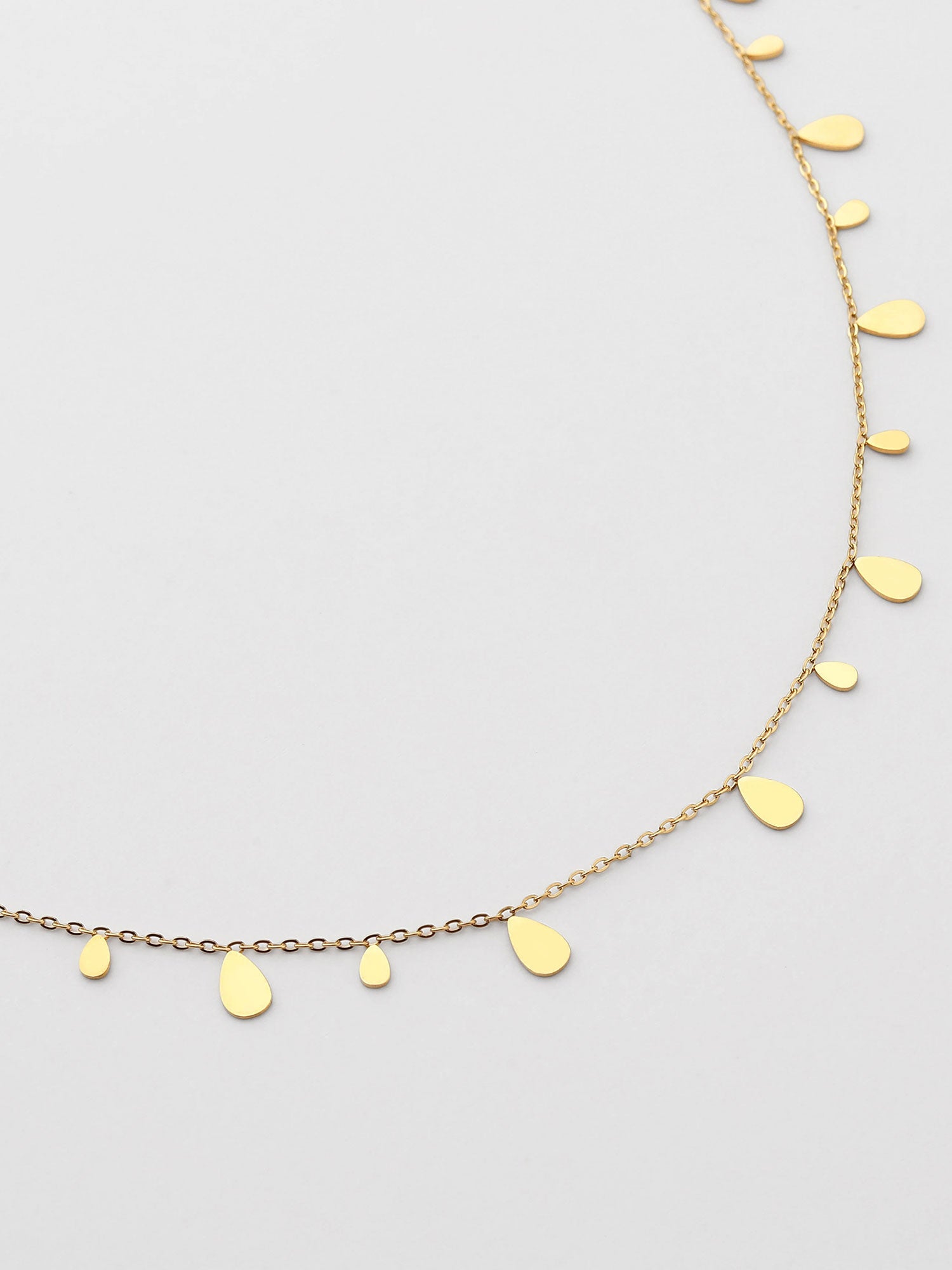 Colar Gotas Dourado Curto