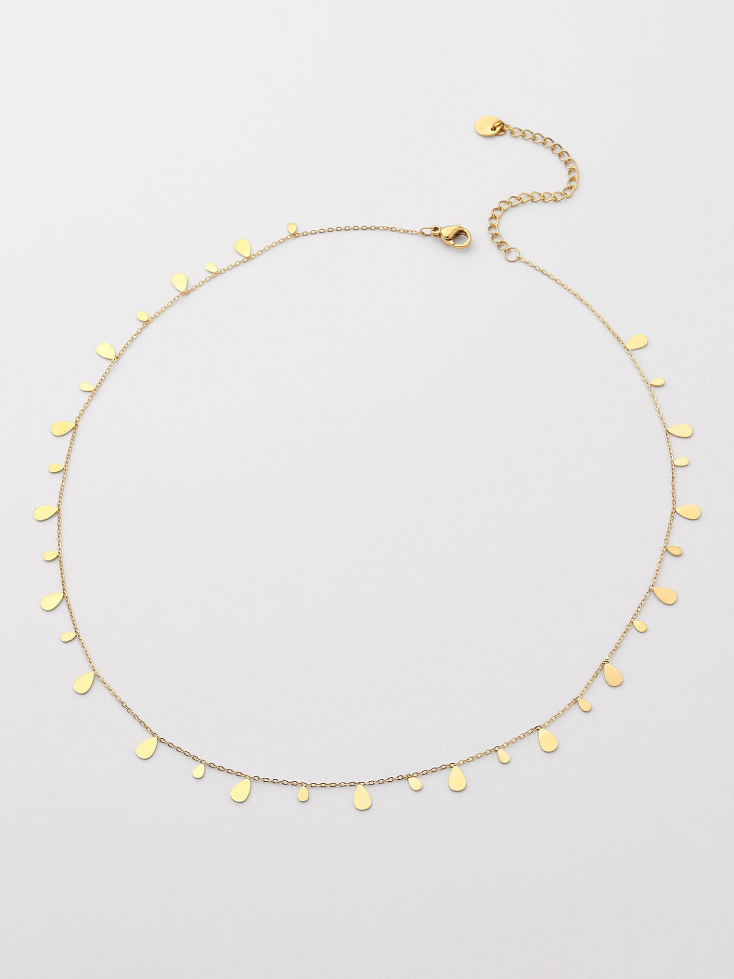 Colar Gotas Dourado Curto