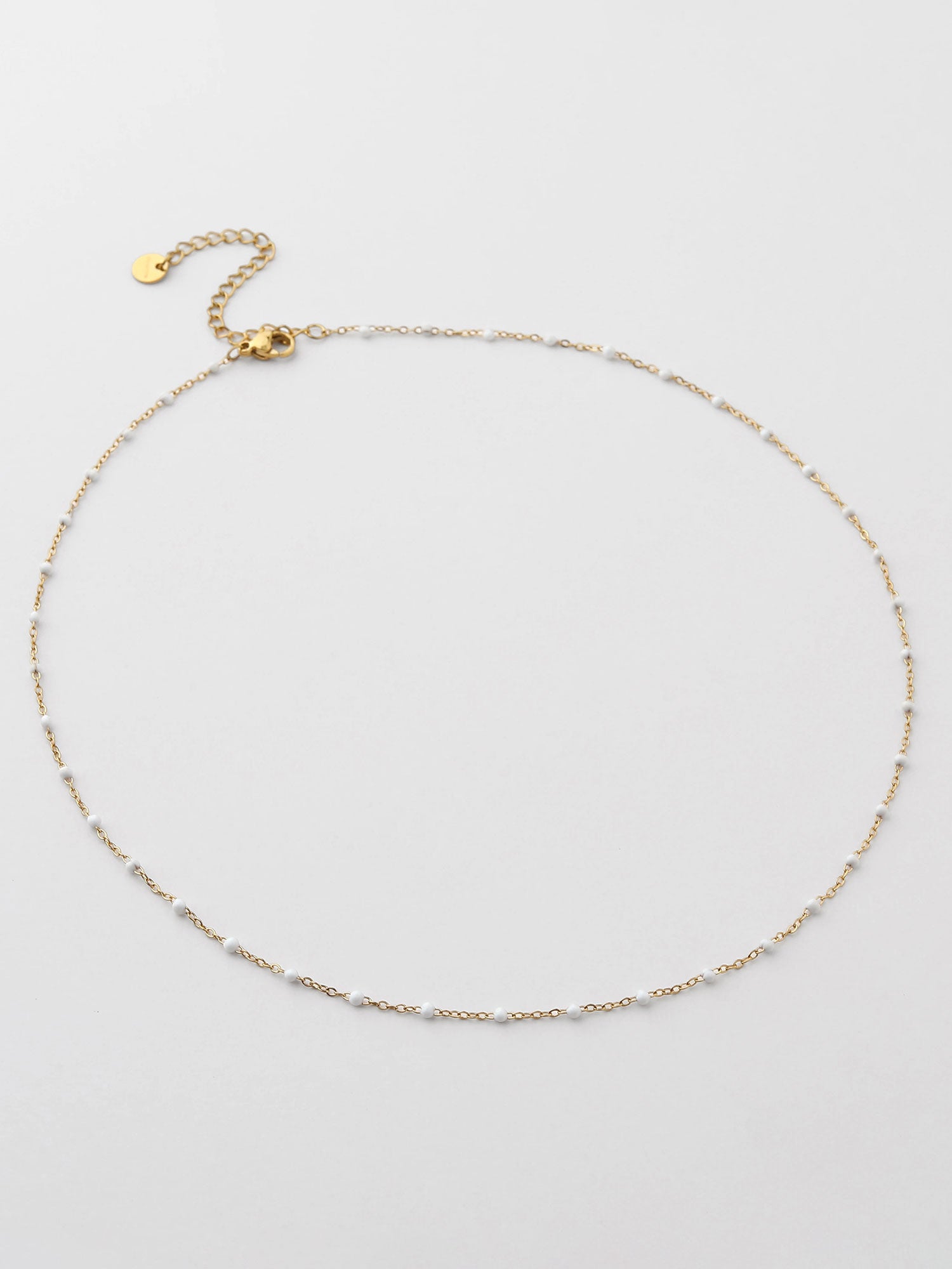 Colar pedras naturais Dourado Fino