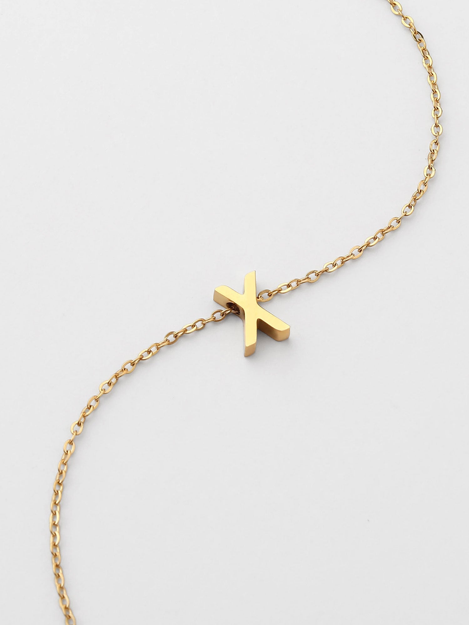 Colar Inicial X Dourado