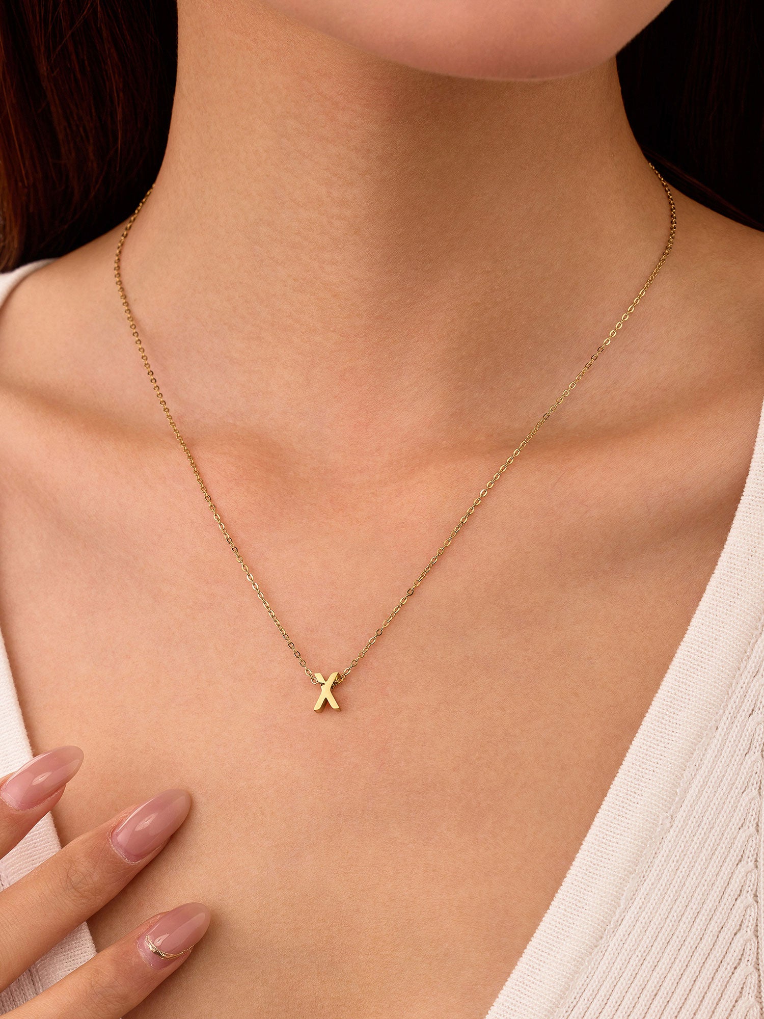 Colar Inicial X Dourado