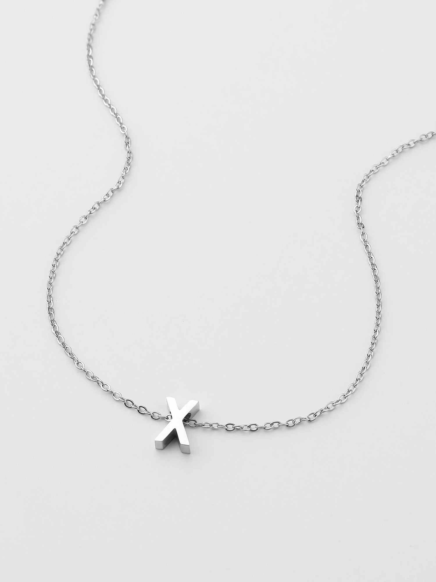 Colar Inicial X Prateado