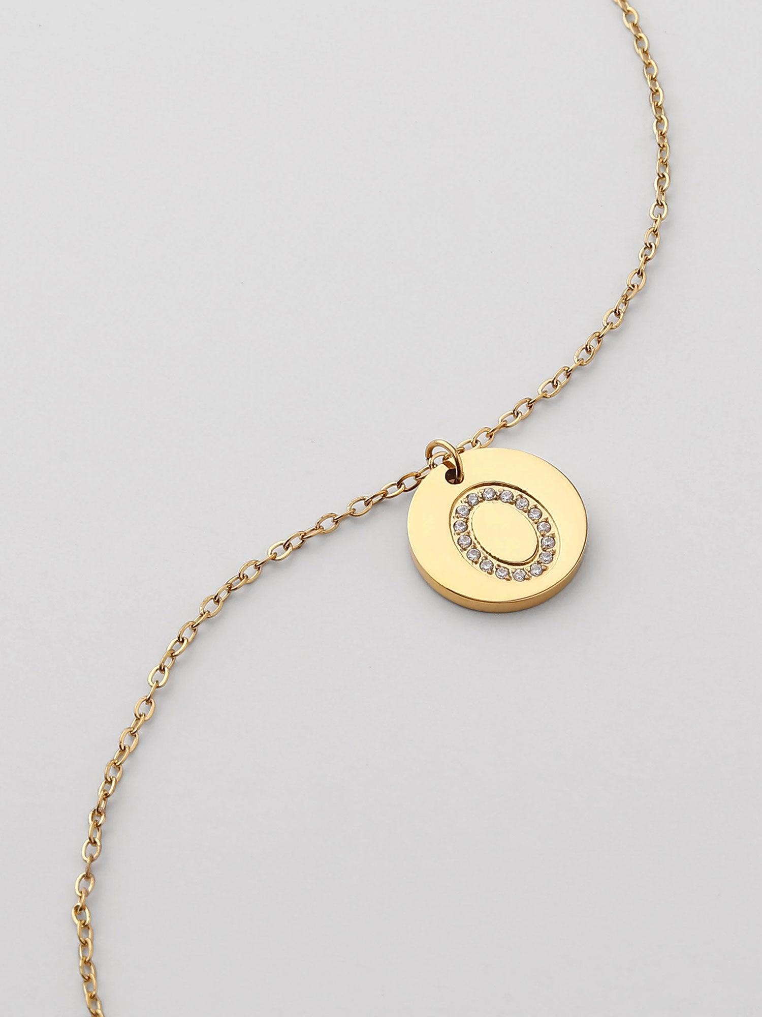 Colar Inicial O medalhão Dourado Brillante