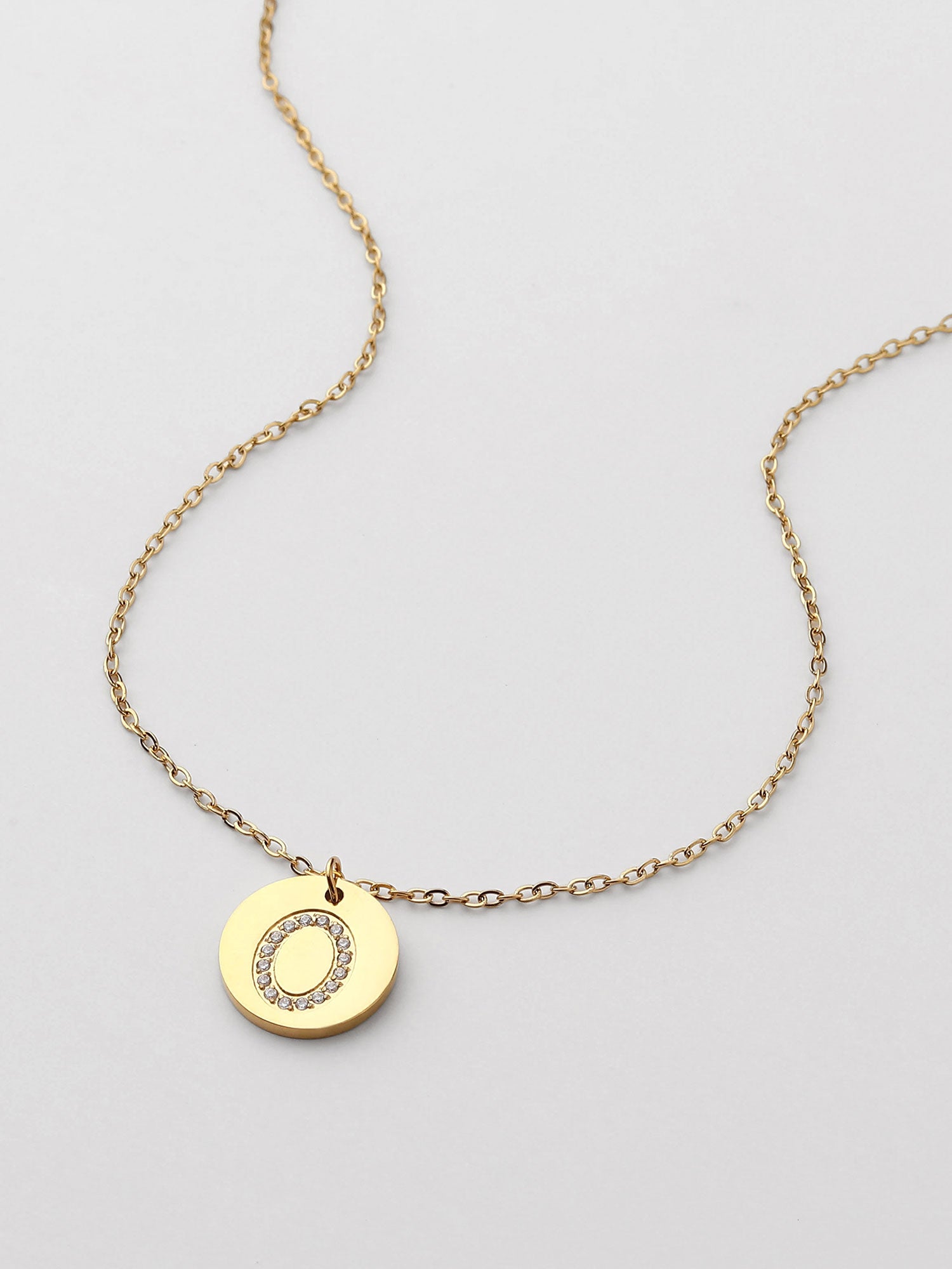 Colar Inicial O medalhão Dourado Brillante