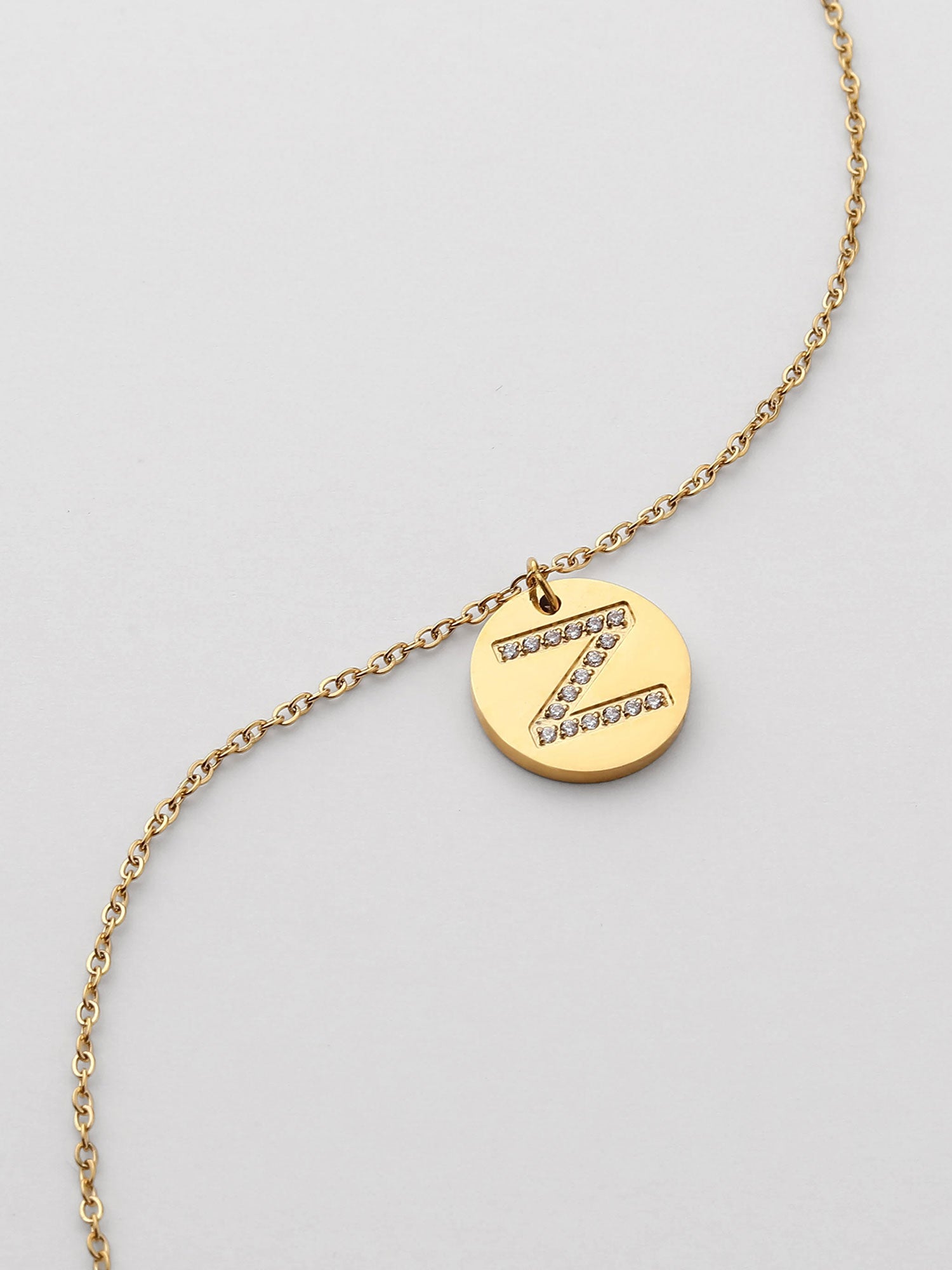 Colar Inicial Z medalhão Dourado Brillante