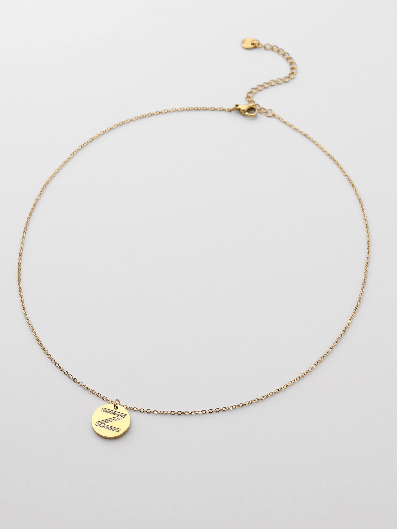 Colar Inicial Z medalhão Dourado Brillante