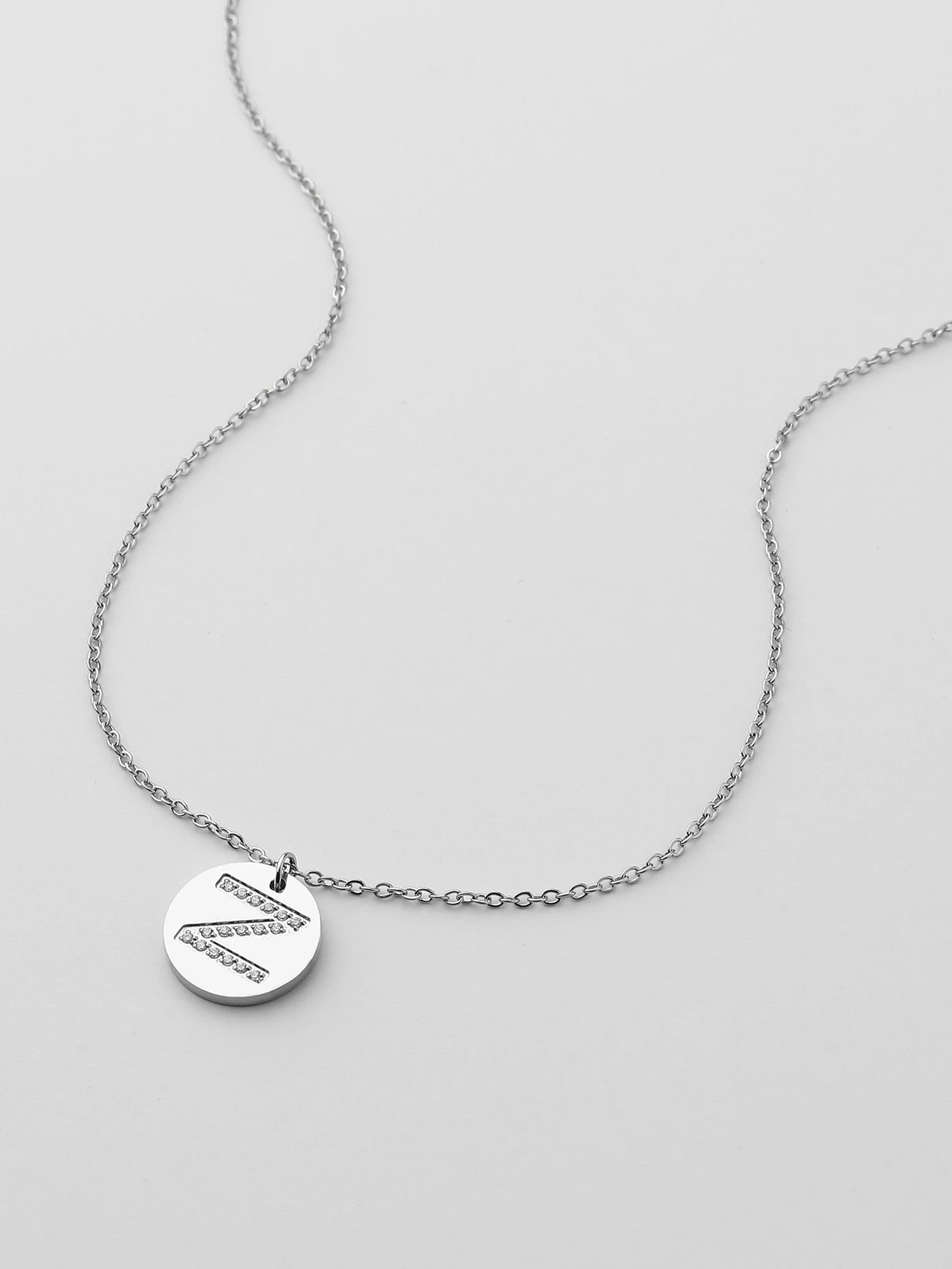 Colar Inicial Z medalhão Prateado Brillante