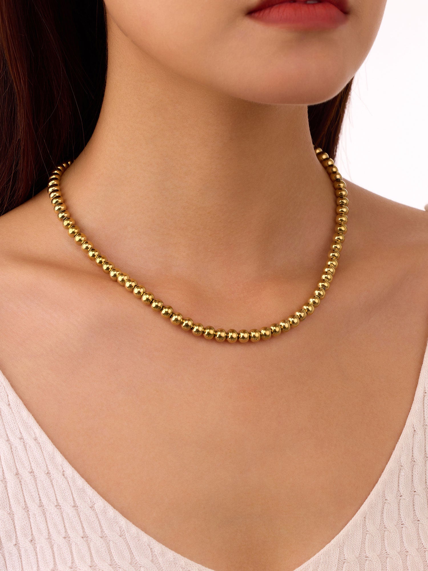 Colar Bolas Dourado XL