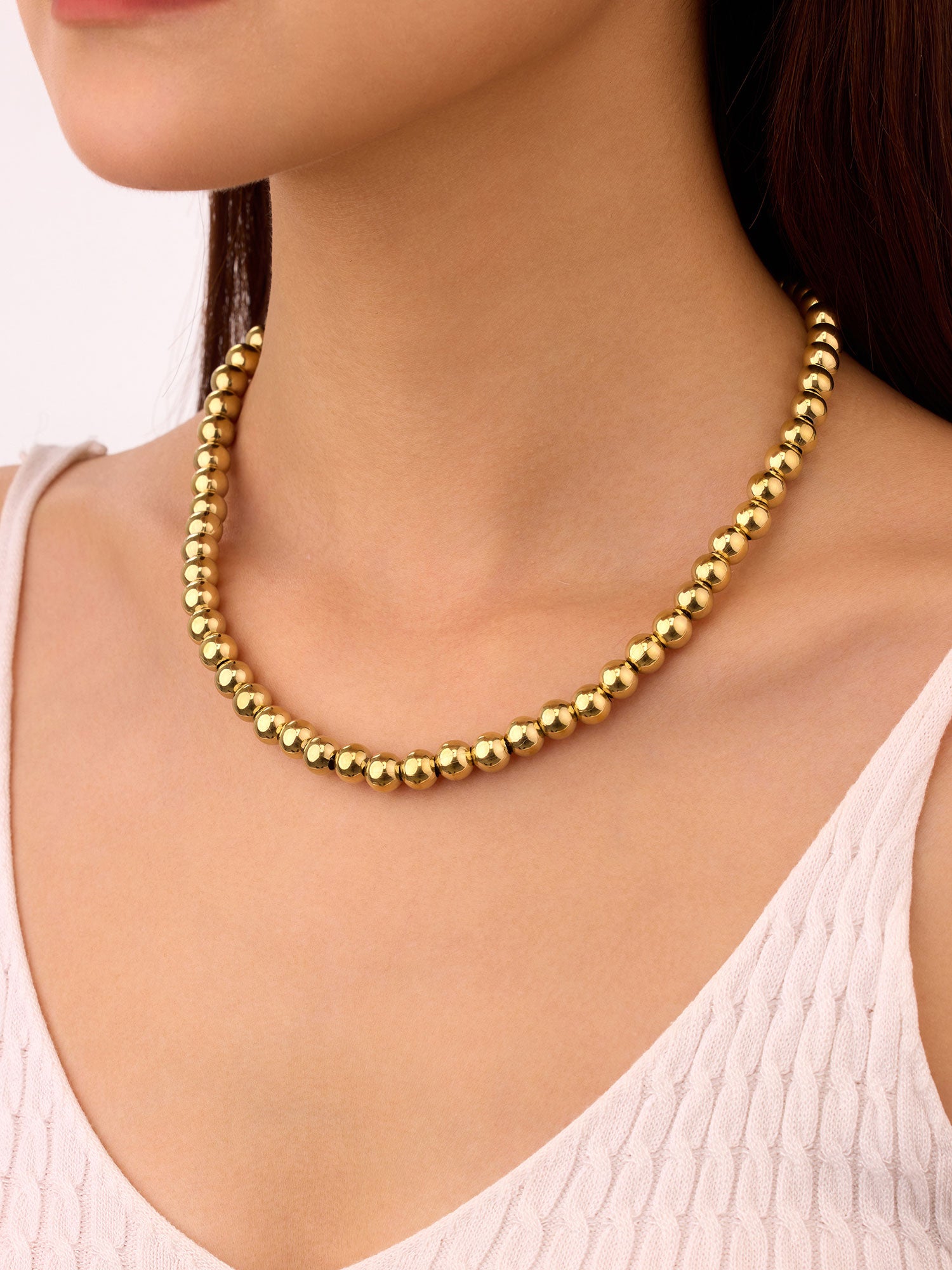 Colar Bolas Dourado Delicado